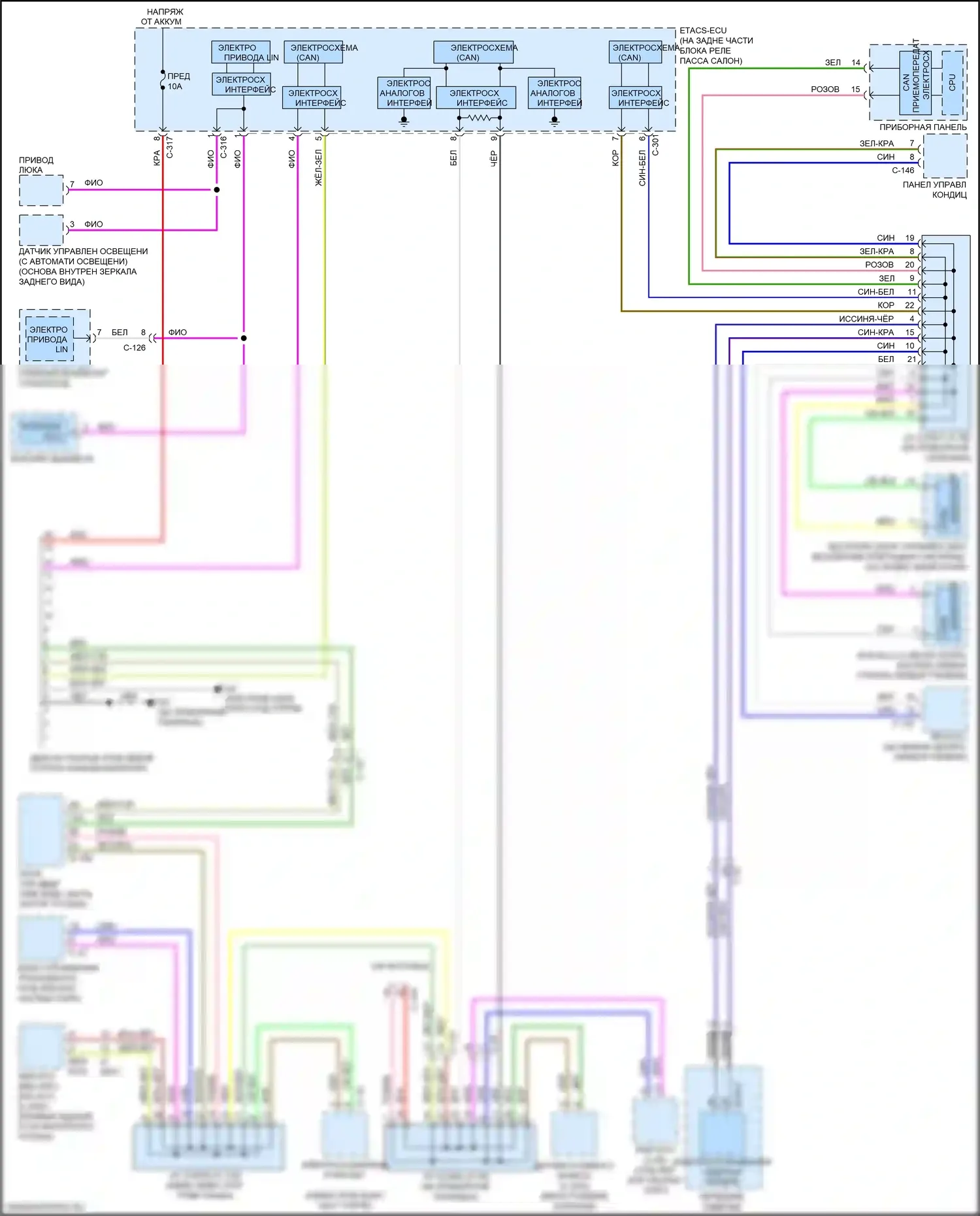 Lancer Mitsubishi X рестайлинг 2 (2015-2017): Can шина электросхема 