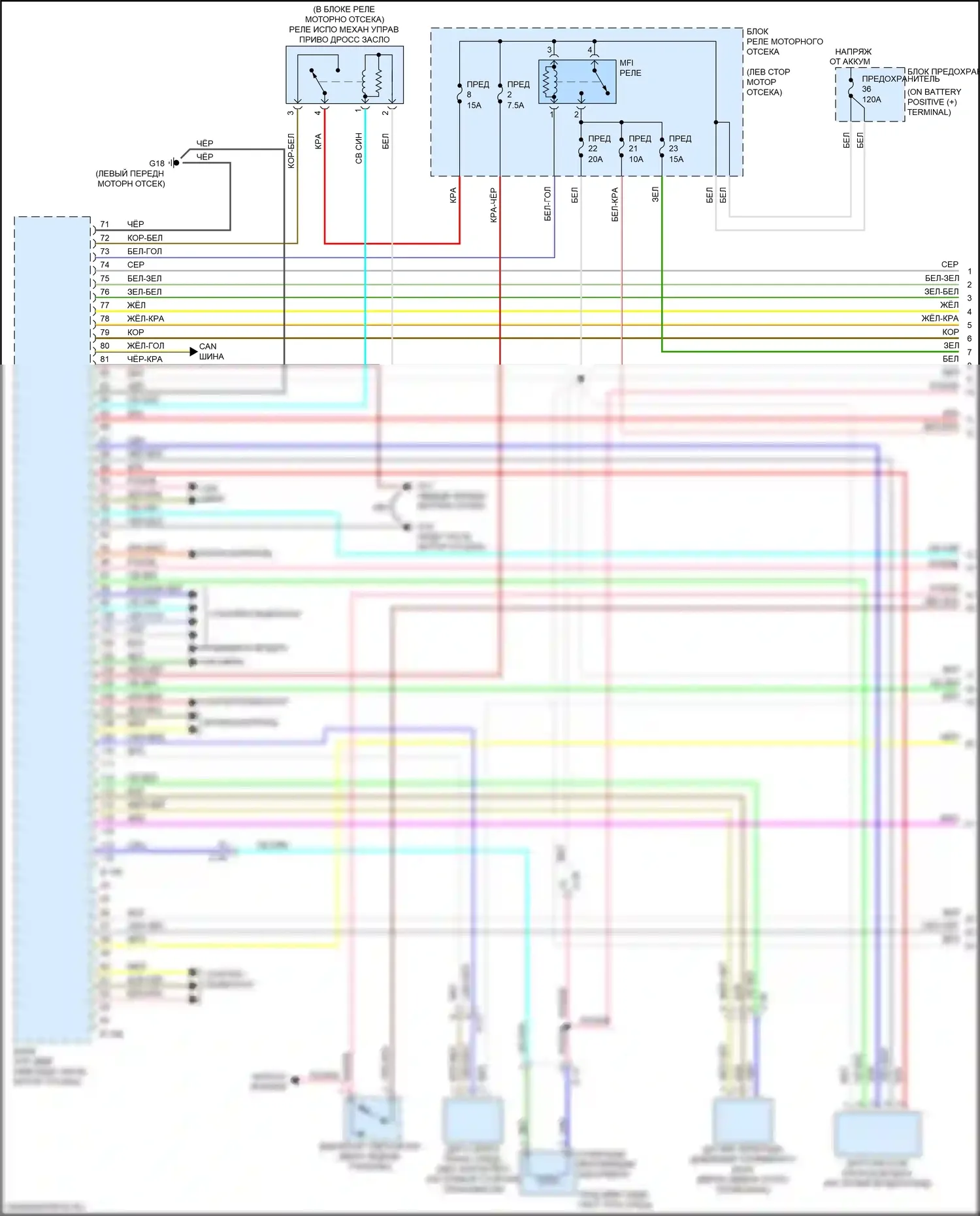 Lancer Mitsubishi X рестайлинг 2 (2015-2017): Электросхема двигателя 2.0l (1 из 4) 