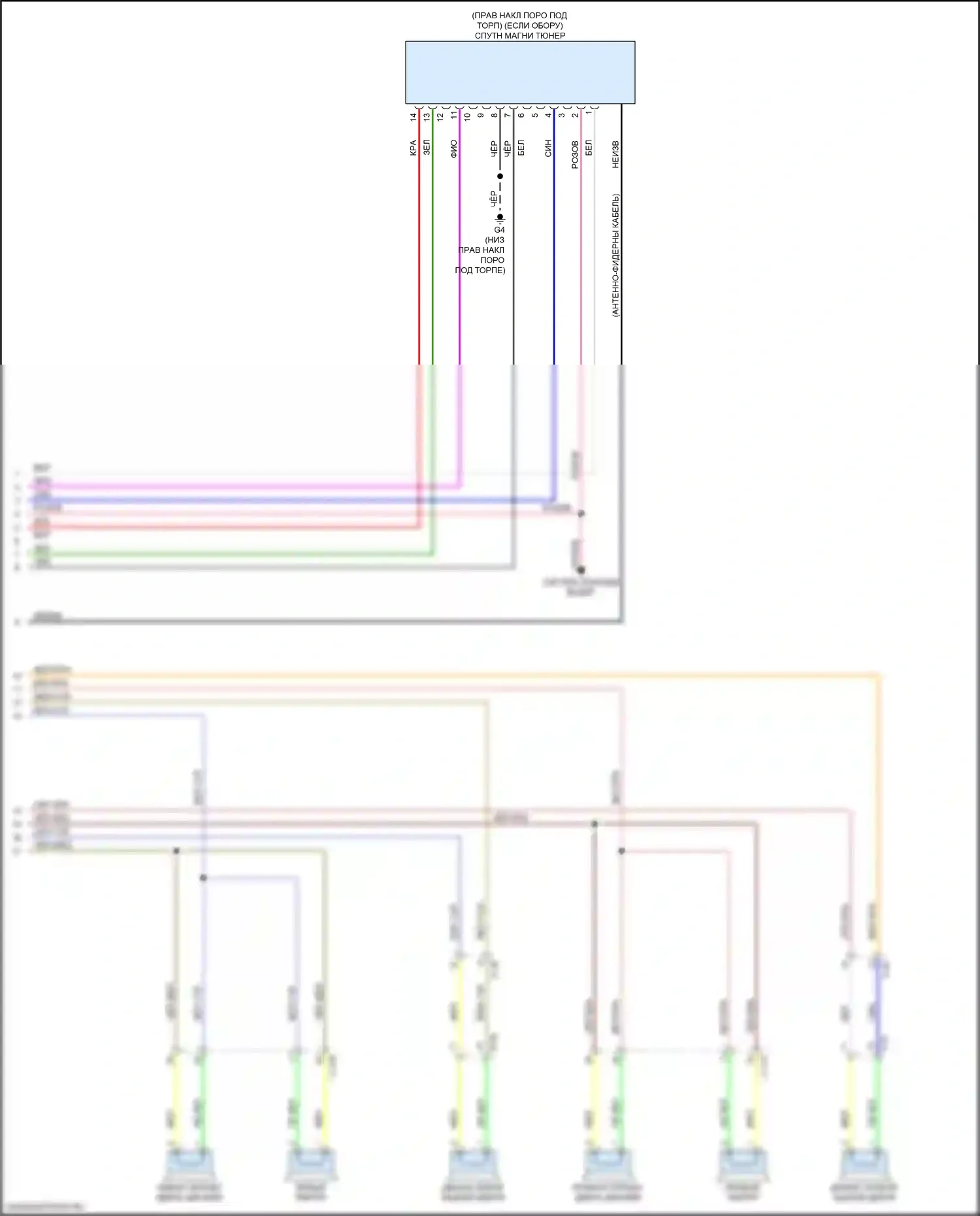 Lancer Mitsubishi X рестайлинг 2 (2015-2017): Электросхема магнитолы, без системы мультисвязи, без усилителя (3 из 3) 