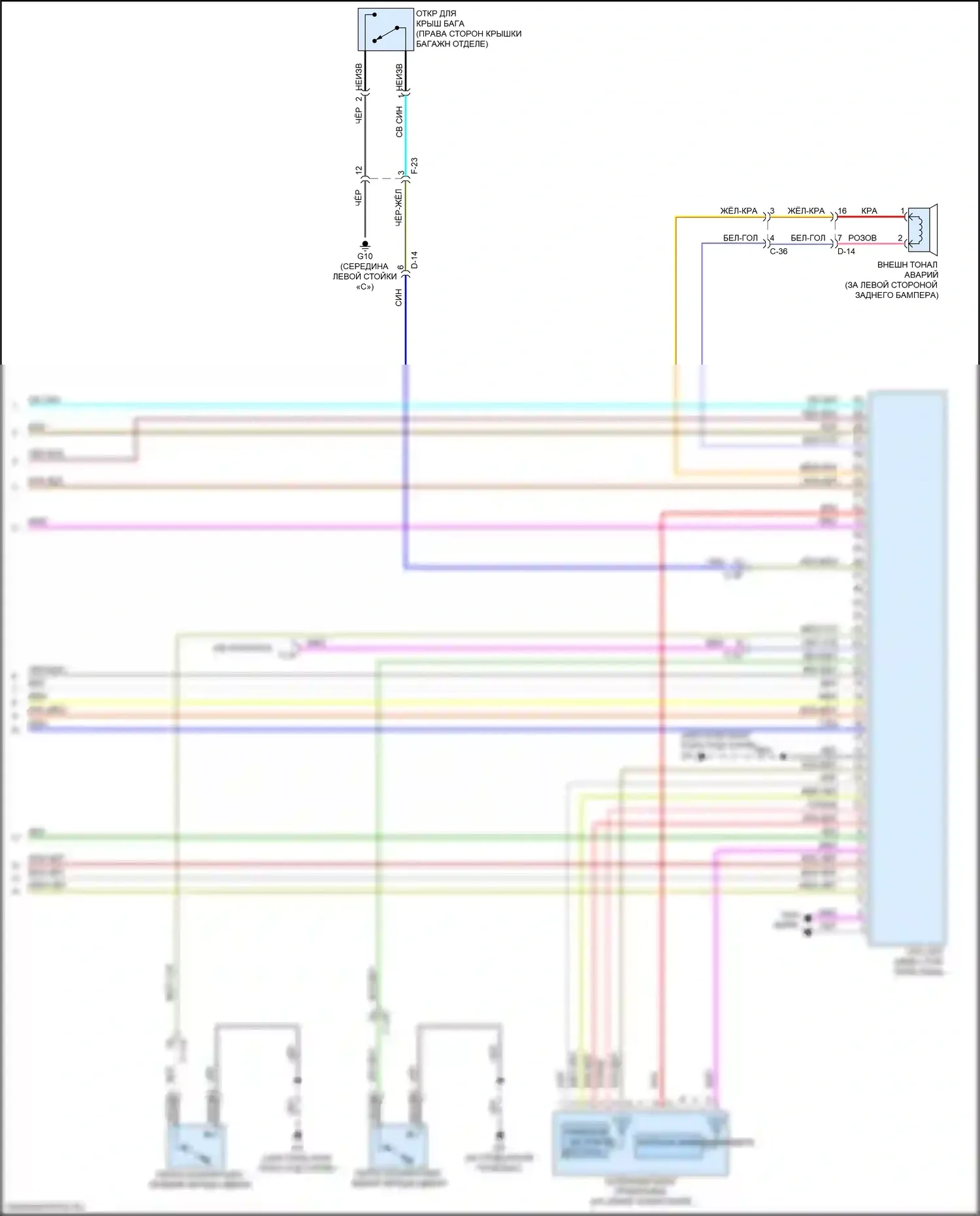 Lancer Mitsubishi X рестайлинг 2 (2015-2017): Электросхема центрального замка, с бесключевым доступом (3 из 3) 