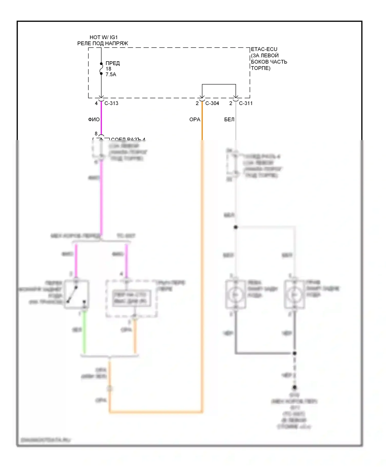 Lancer Mitsubishi X (2007-2010): Электросхема фонарей заднего хода, эволюция 