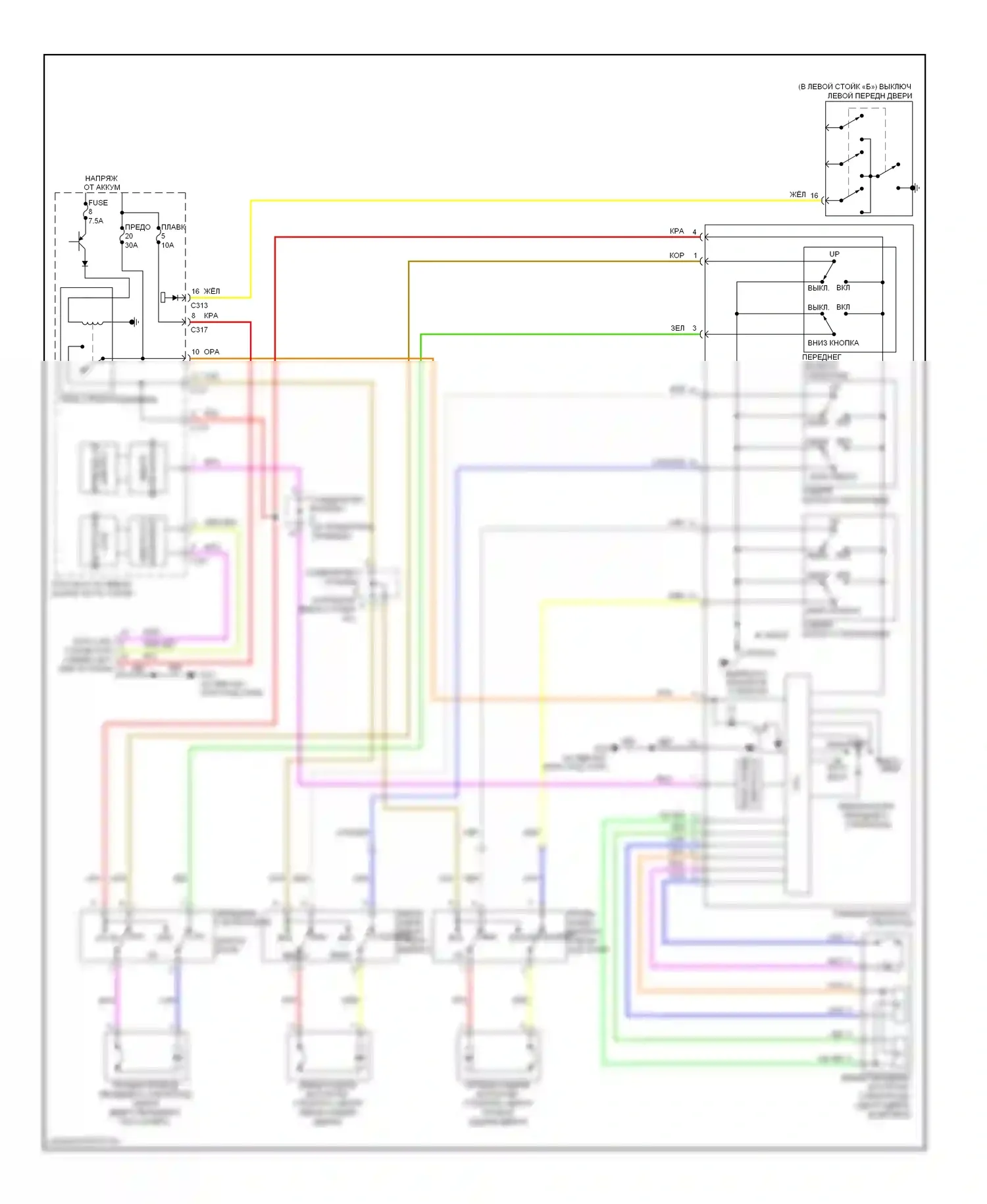 Lancer Mitsubishi X (2007-2010): Стеклоподъемники электросхема, эволюция 