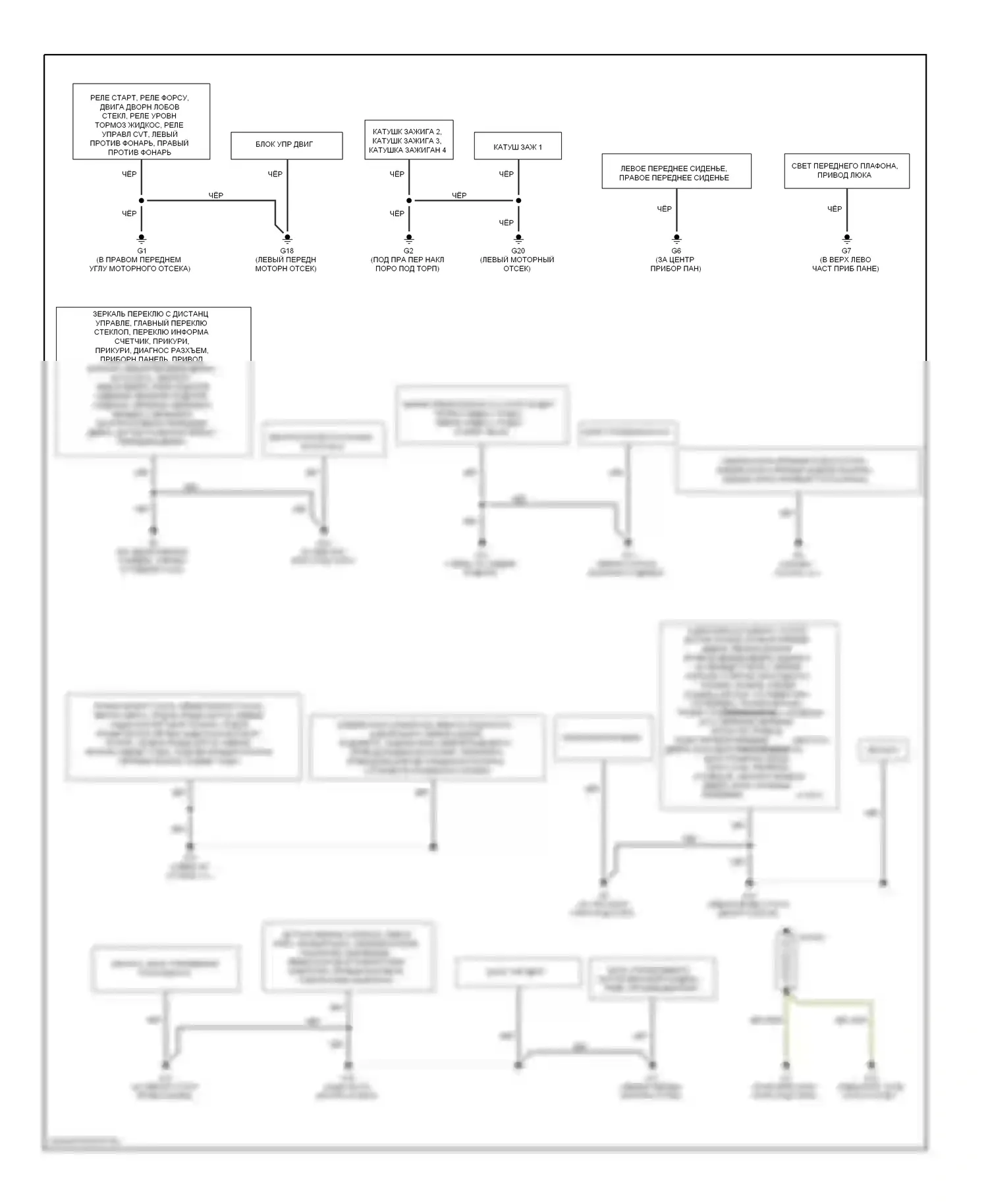 Lancer Mitsubishi X (2007-2010): Масса электросхема разводки, за исключением эволюции 