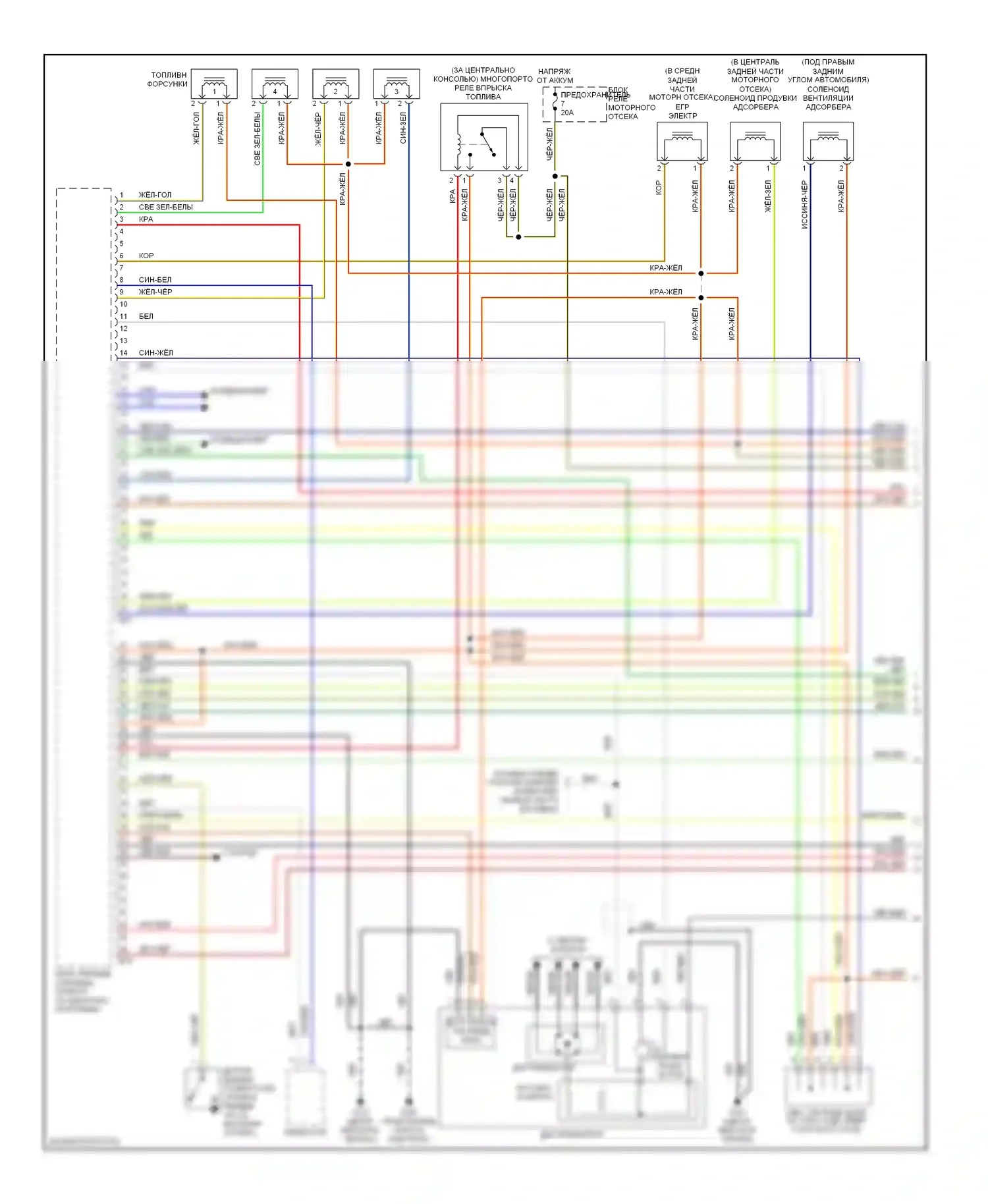 Mirage Mitsubishi V (1995-2003): Электросхема двигателя 1.5ls, с автоматической коробкой передач (1 из 4) 