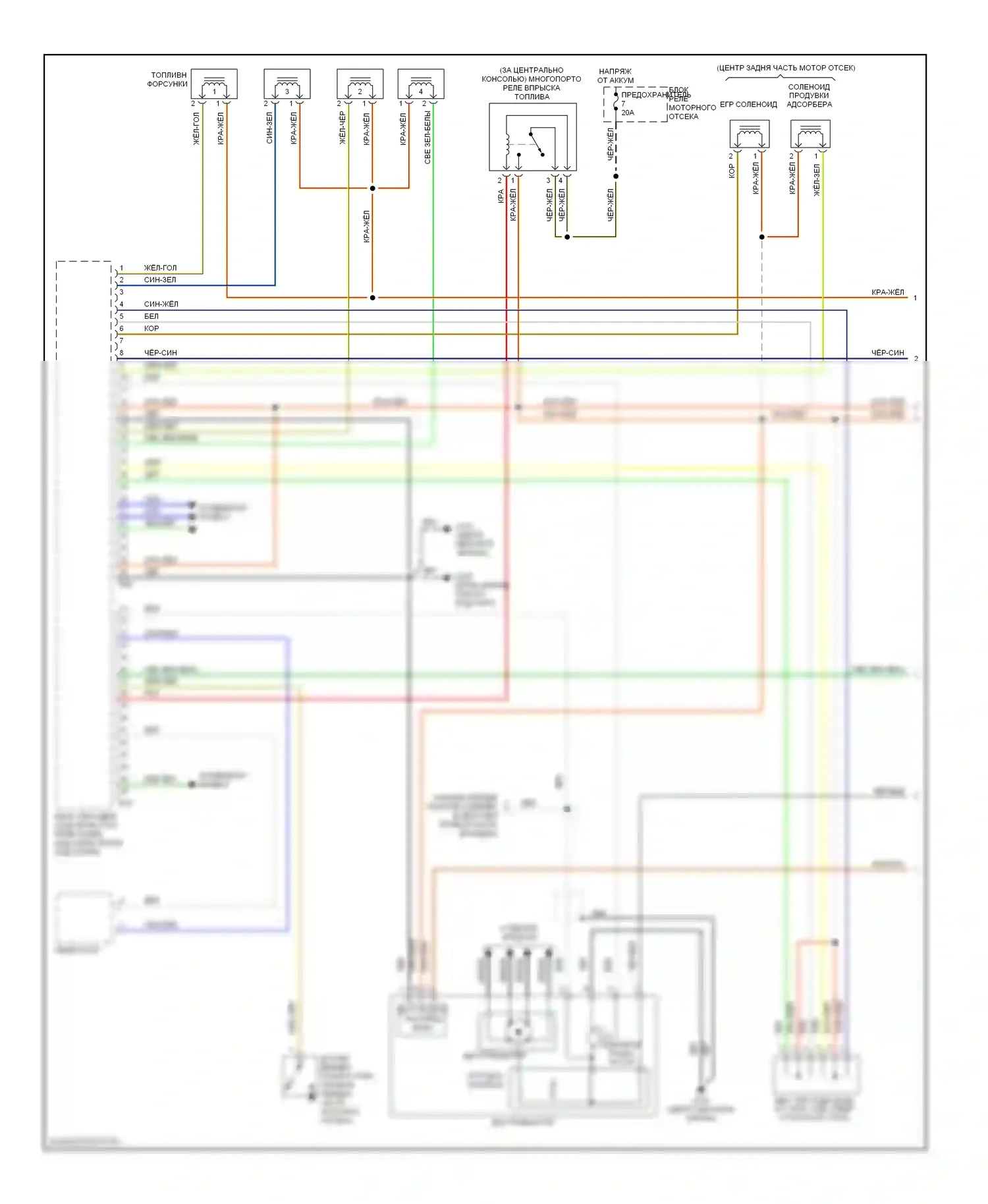 Mirage Mitsubishi V (1995-2003): Электросхема двигателя 1.5ls, с механической коробкой передач (1 из 3) 