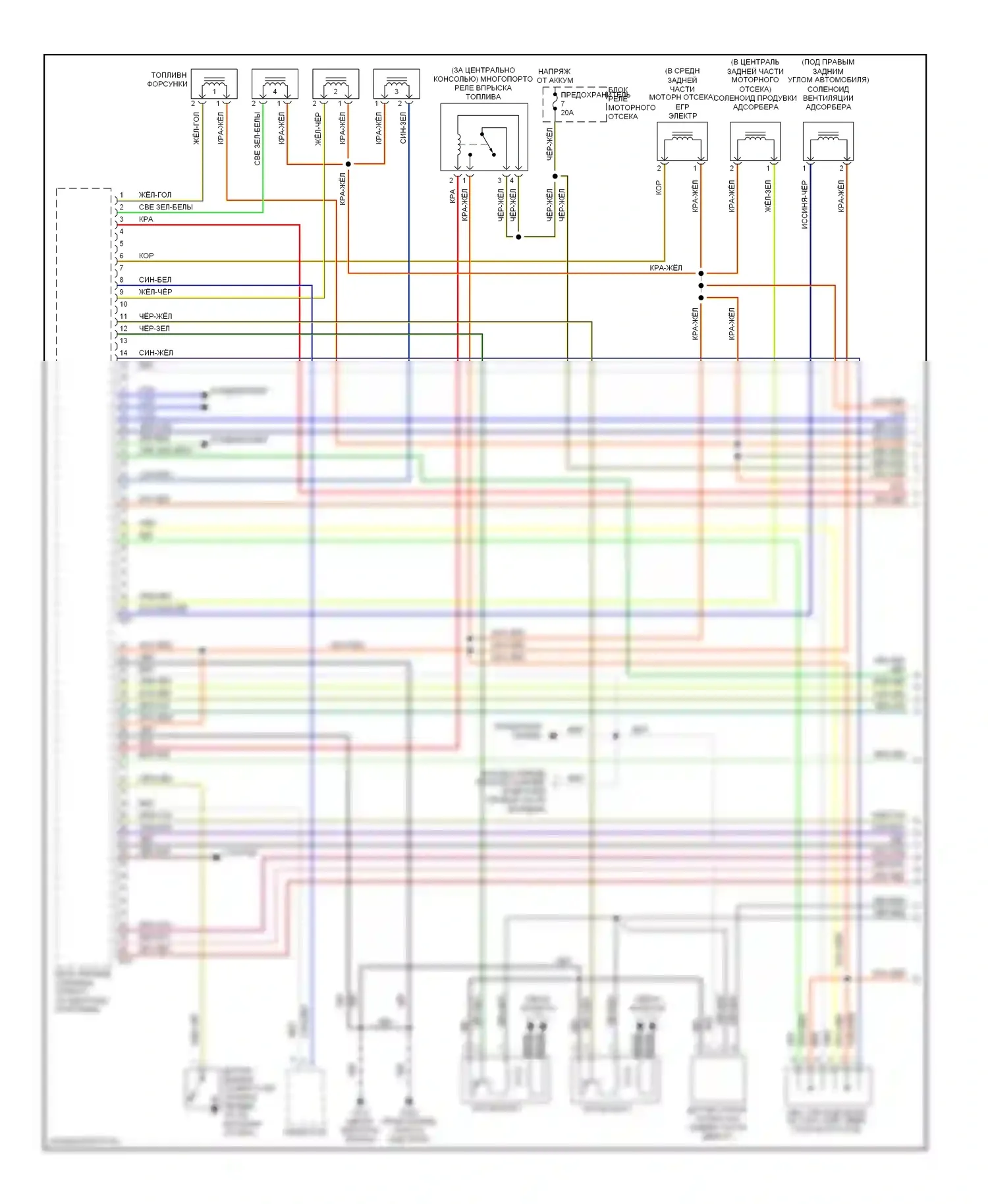 Mirage Mitsubishi V (1995-2003): Электросхема двигателя 1.8ls, с автоматической коробкой передач (1 из 4) 