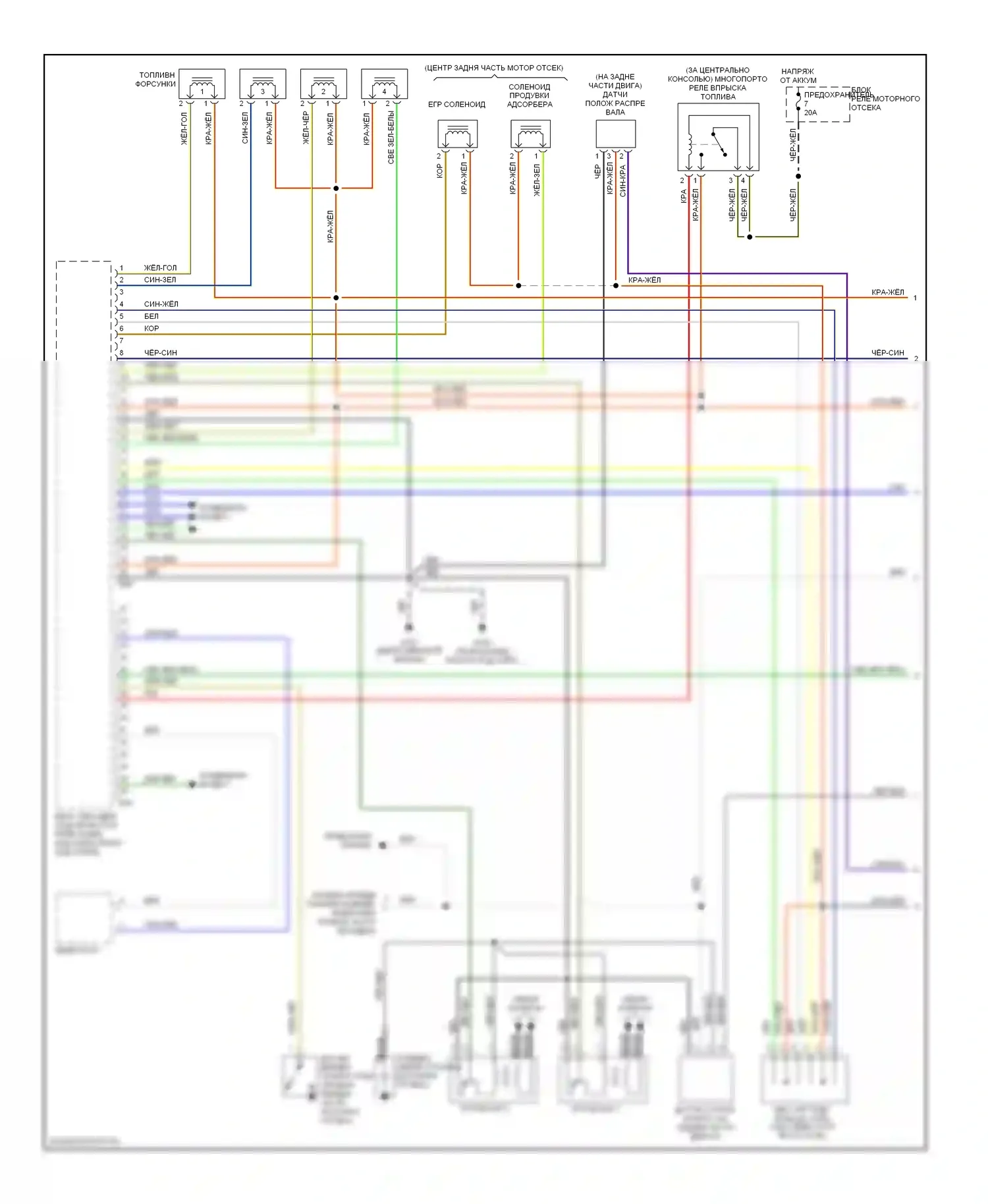 Mirage Mitsubishi V (1995-2003): Электросхема двигателя 1.8ls, с механической коробкой передач (1 из 3) 