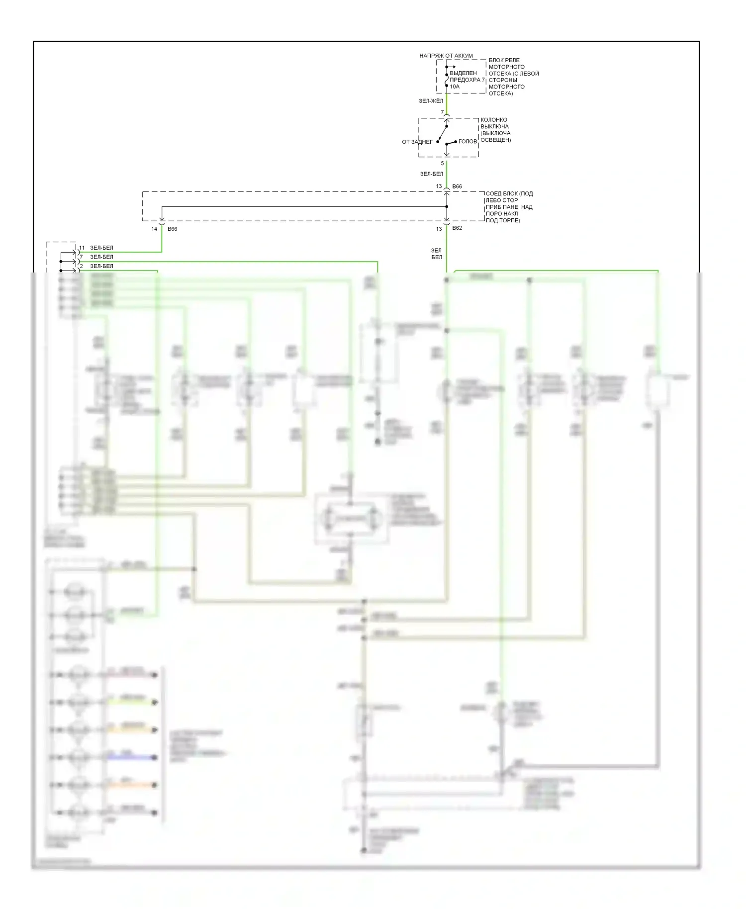Mirage Mitsubishi V (1995-2003): Электросхема подсветки приборной панели 