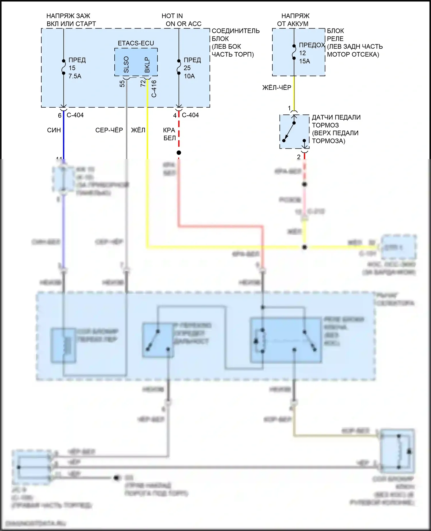 Mirage Mitsubishi VI рестайлинг 2 (2019-2024): Электросхема блокировки селектора 