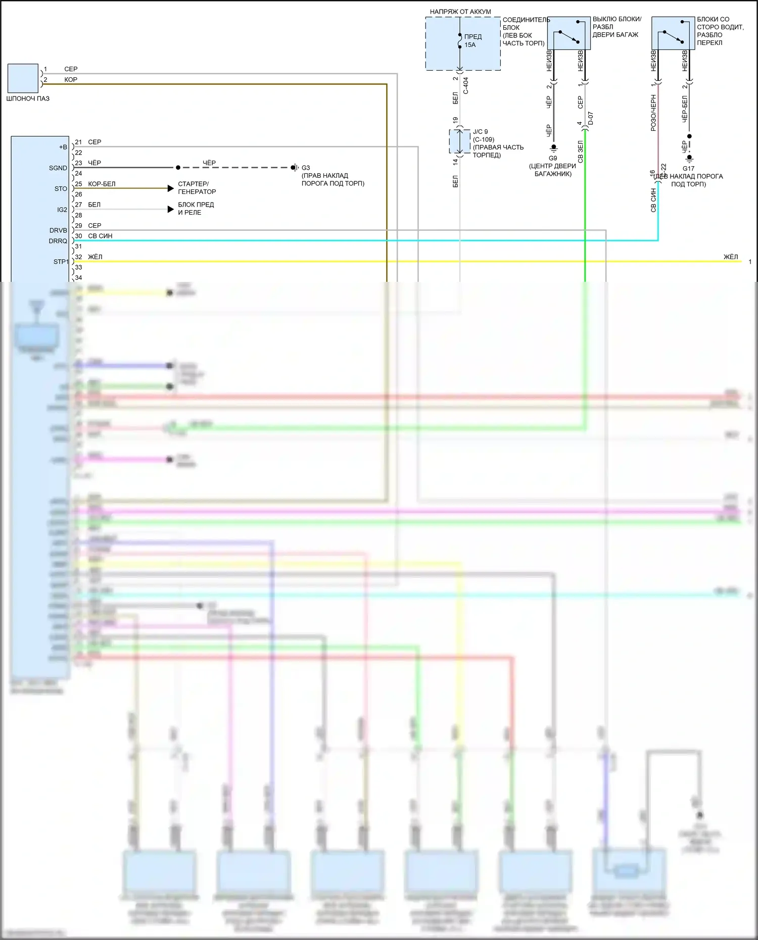 Mirage Mitsubishi VI рестайлинг 2 (2019-2024): Электросхема защиты от взлома, с запуском одним нажатием (1 из 3) 