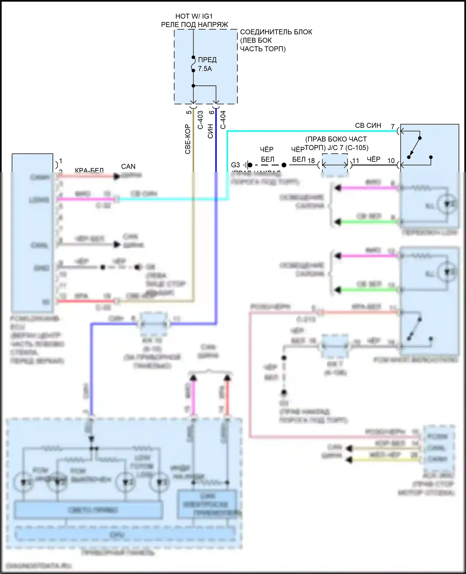 Mirage Mitsubishi VI рестайлинг 2 (2019-2024): Электросхема сигнализации о выезде с полосы движения 