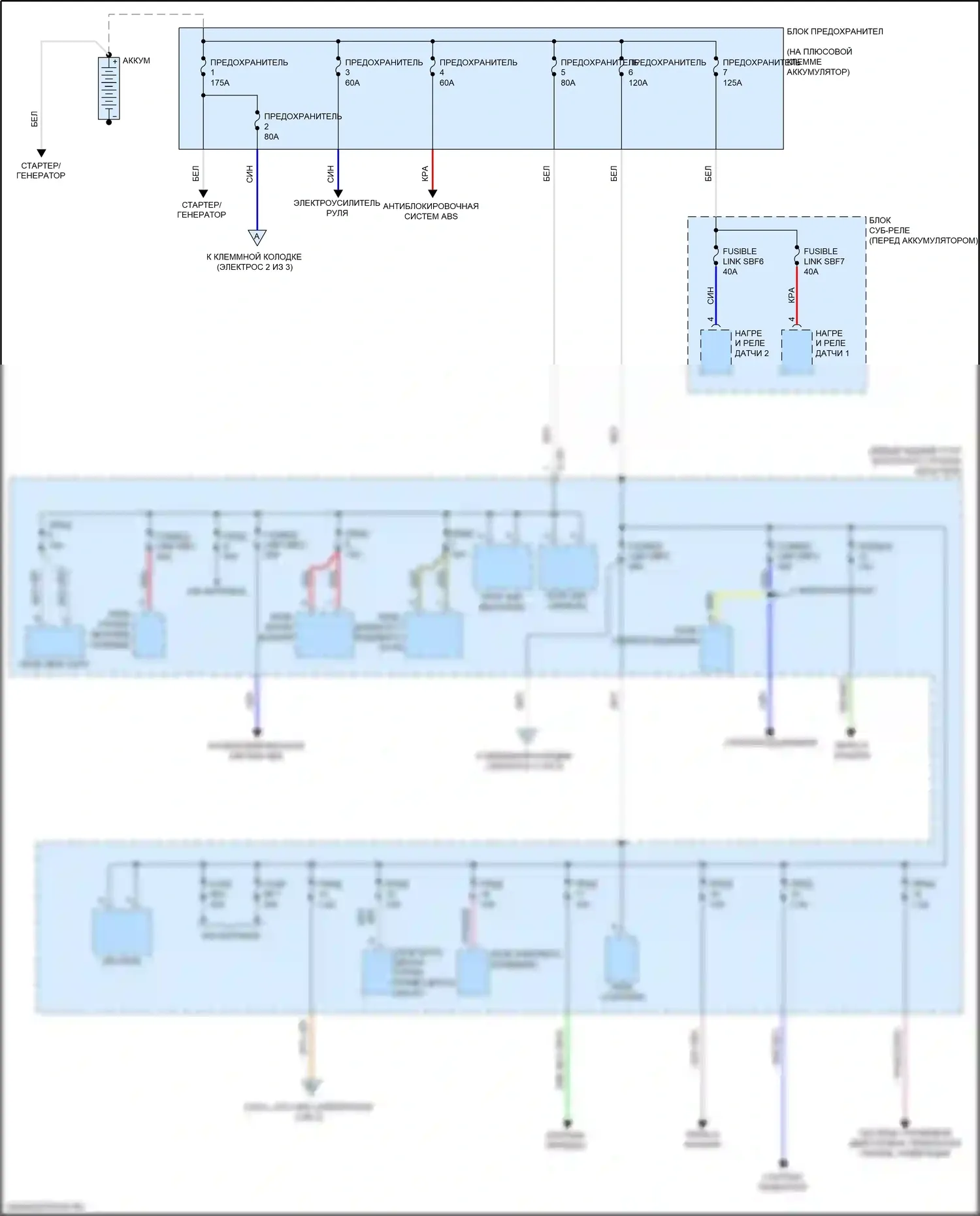 Mirage Mitsubishi VI рестайлинг (2015-2020): Электросхема блока предохранителей реле (1 из 3) 