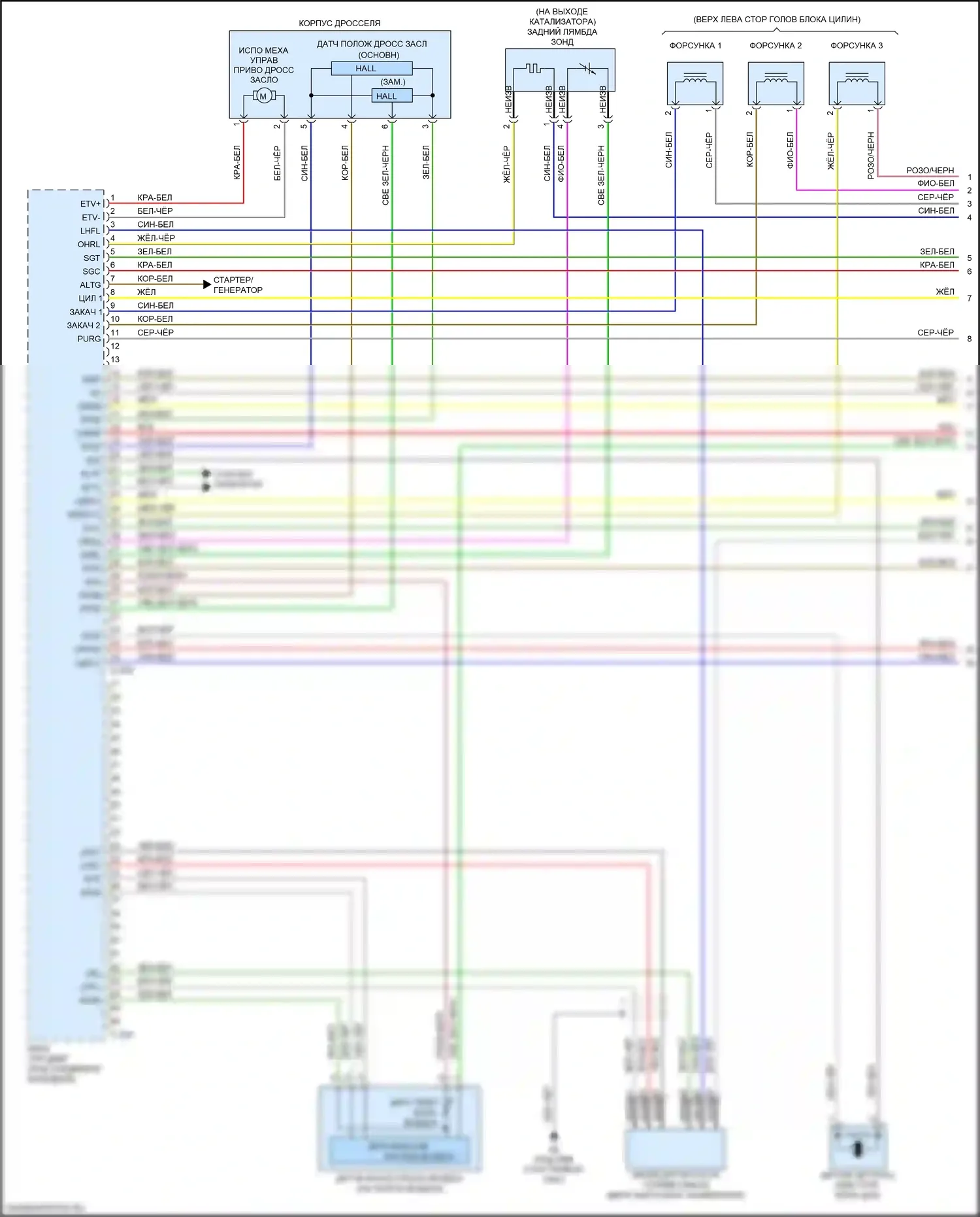Mirage Mitsubishi VI рестайлинг (2015-2020): Электросхема двигателя 1.2l (1 из 4) 