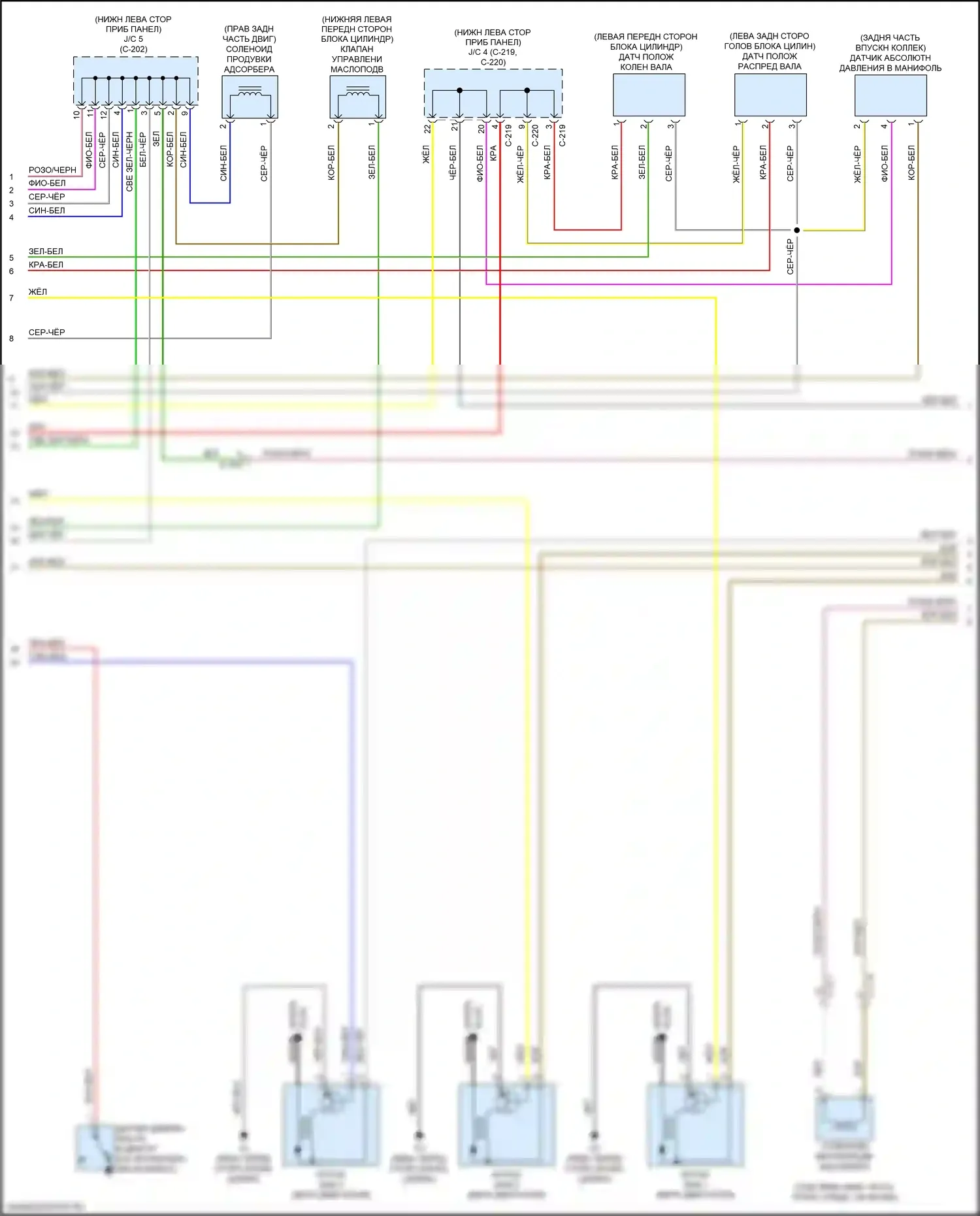 Mirage Mitsubishi VI рестайлинг (2015-2020): Электросхема двигателя 1.2l (2 из 4) 