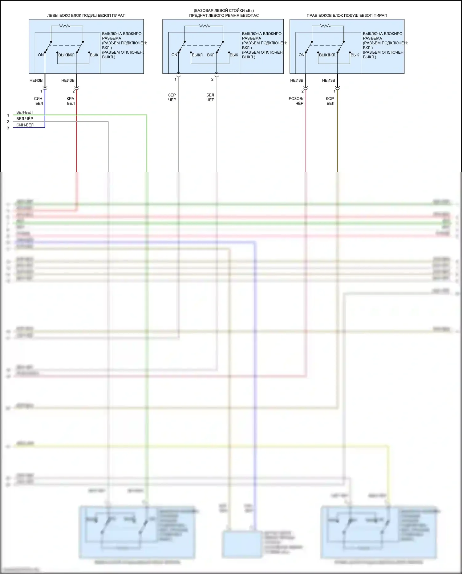 Mirage Mitsubishi VI рестайлинг (2015-2020): Электросхема подушек безопасности (2 из 4) 