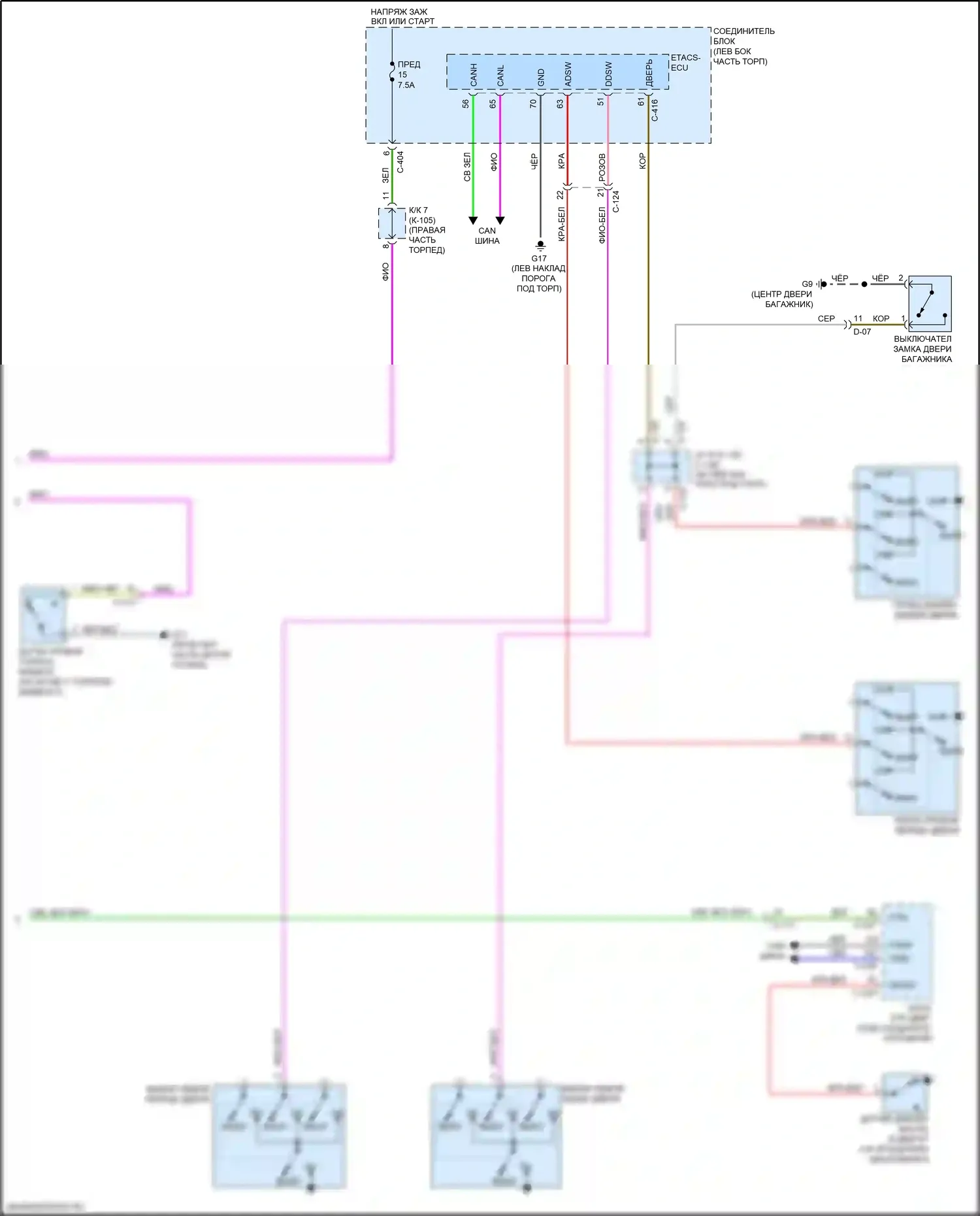 Mirage Mitsubishi VI рестайлинг (2015-2020): Электросхема приборной панели (2 из 2) 