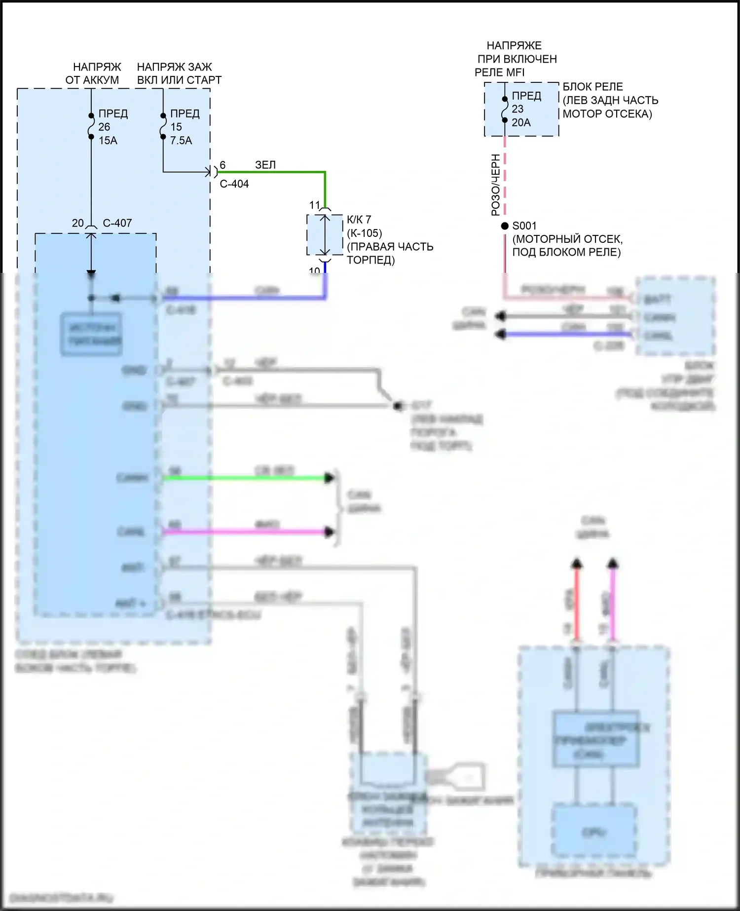 Mirage Mitsubishi VI рестайлинг (2015-2020): Электросхема иммобилайзера 