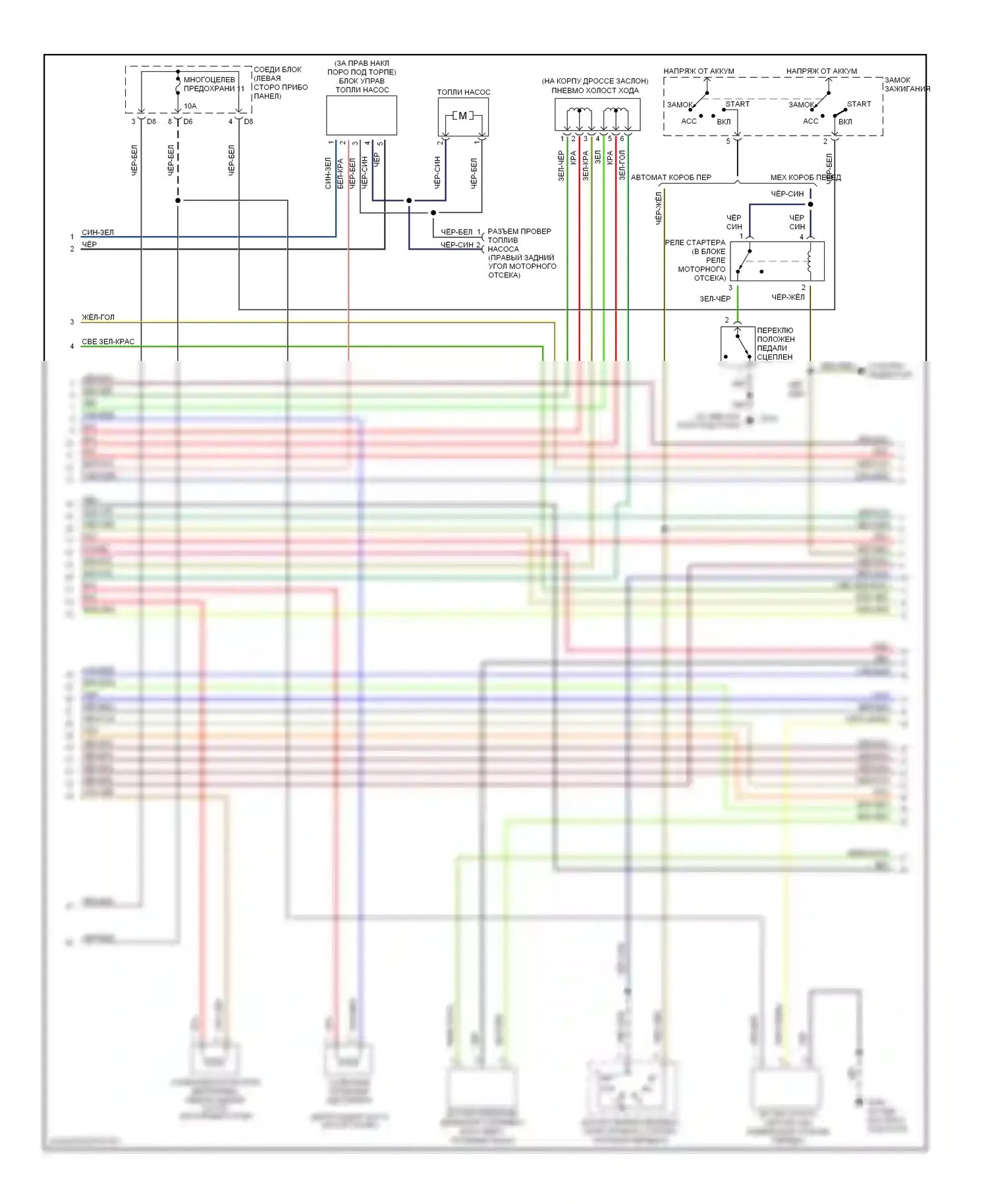 Montero Mitsubishi II (1991-2000): Электросхема двигателя 3.0ls, калифорния (2 из 3) 