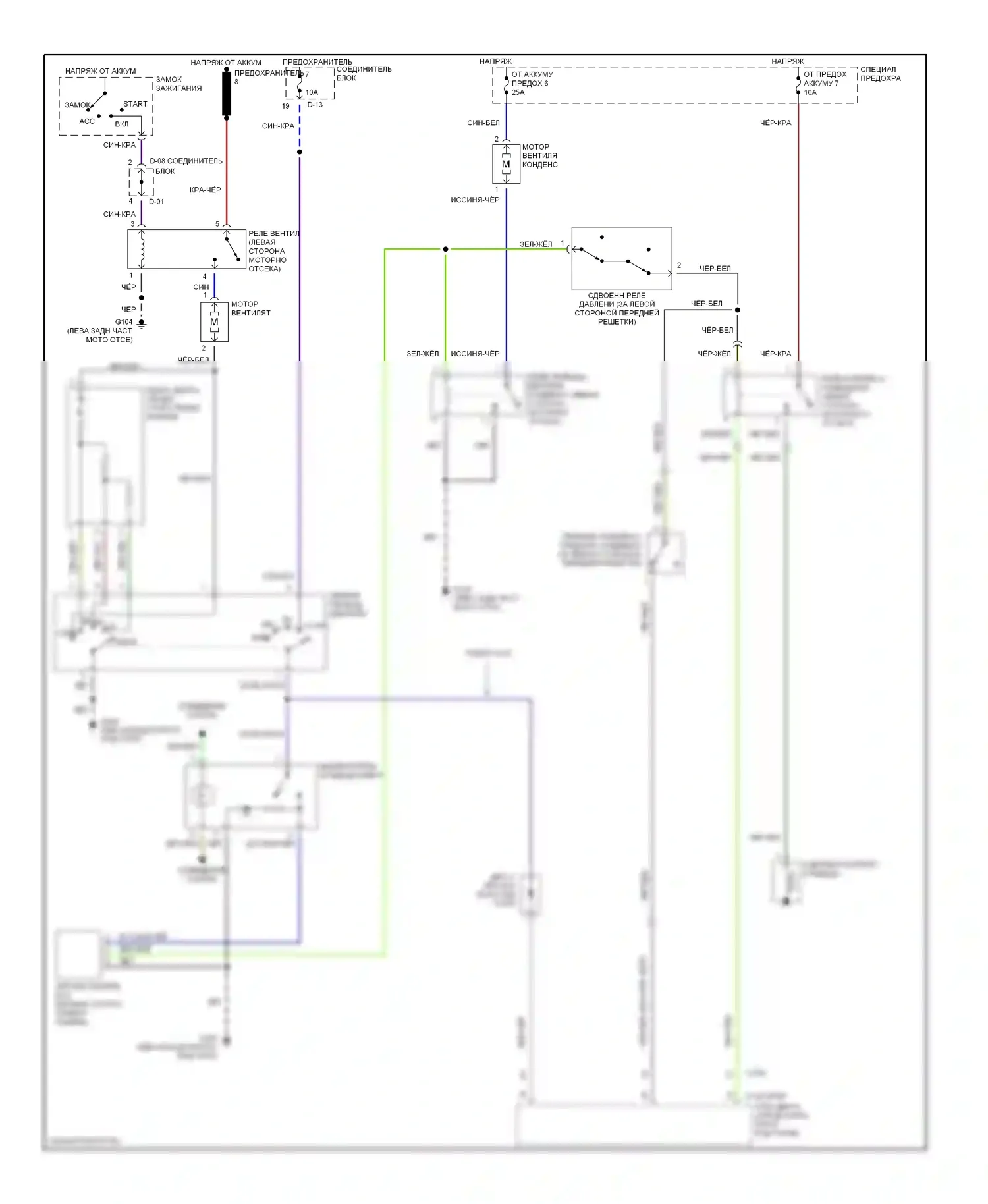 Montero Mitsubishi II (1991-2000): Электросхема кондиционера 