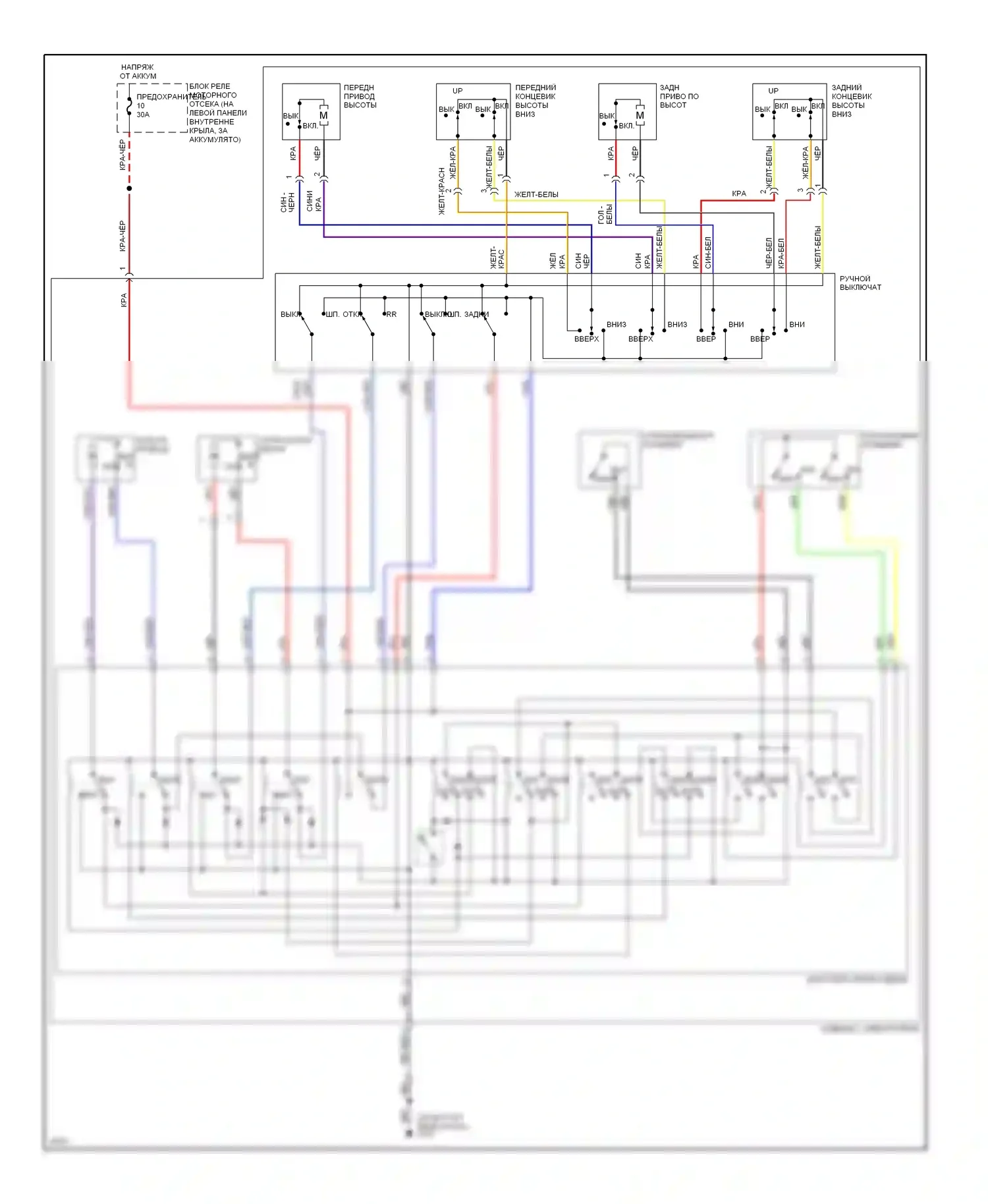 Montero Mitsubishi II (1991-2000): Электросхемы силового сиденья 
