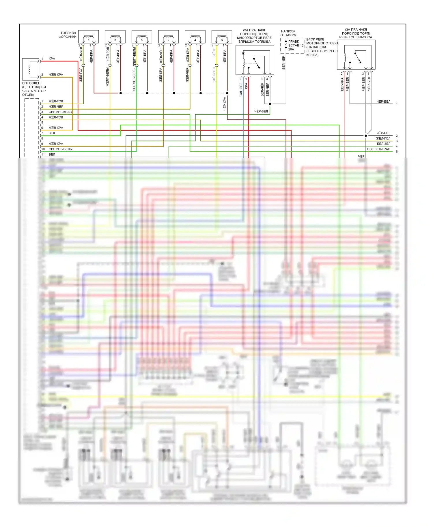 Montero Mitsubishi III (1999-2006): Электросхема двигателя 3.5l (1 из 4) 