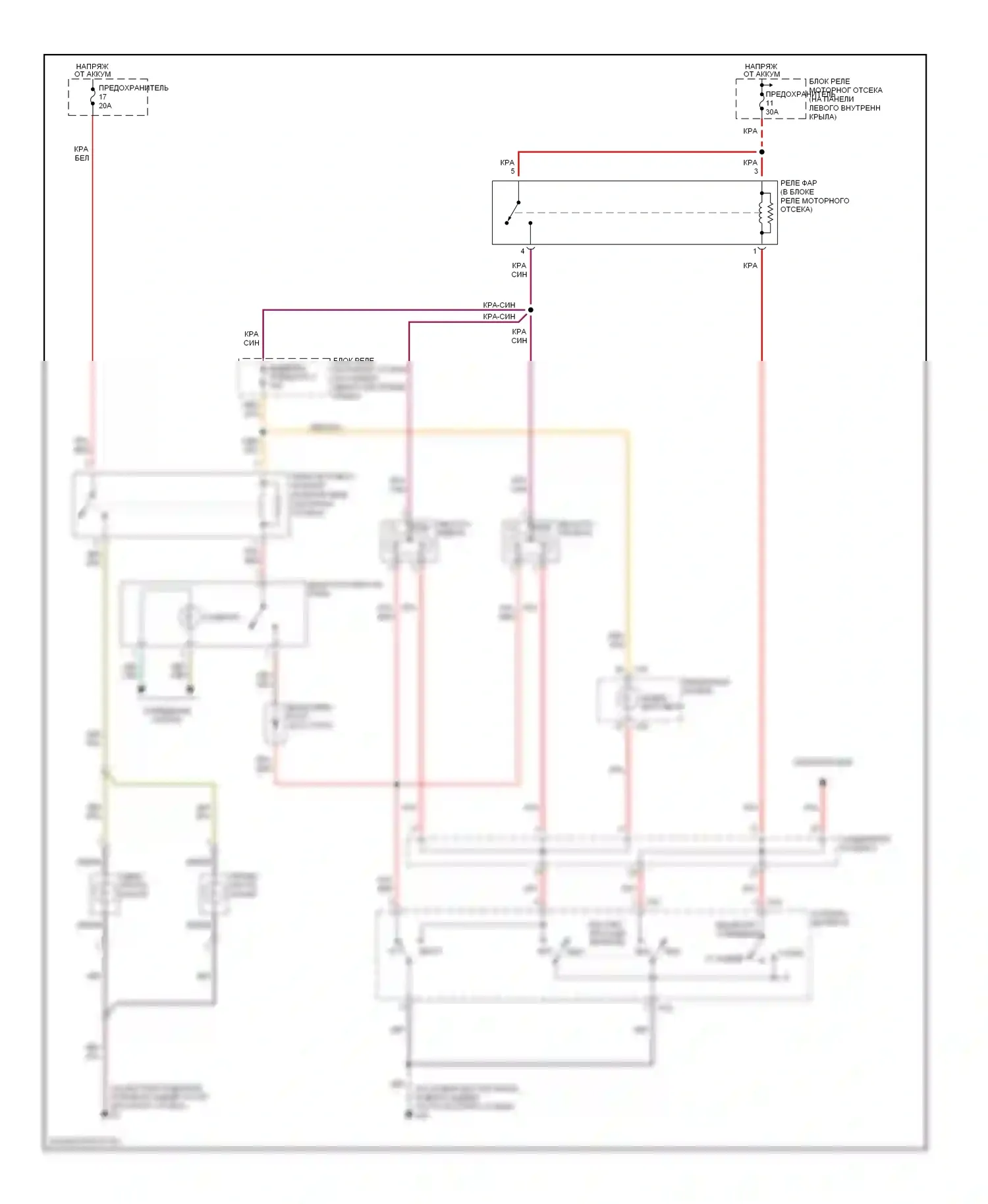 Montero Mitsubishi III (1999-2006): Электросхема фар, без дрели 
