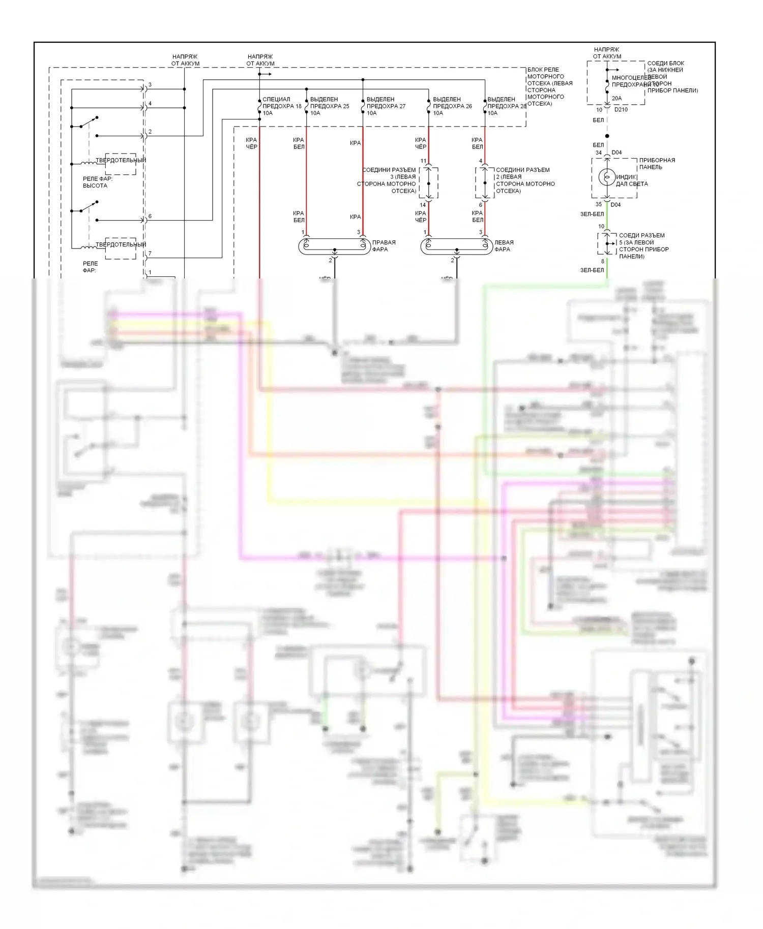 Montero Mitsubishi III (1999-2006): Электросхема фар 