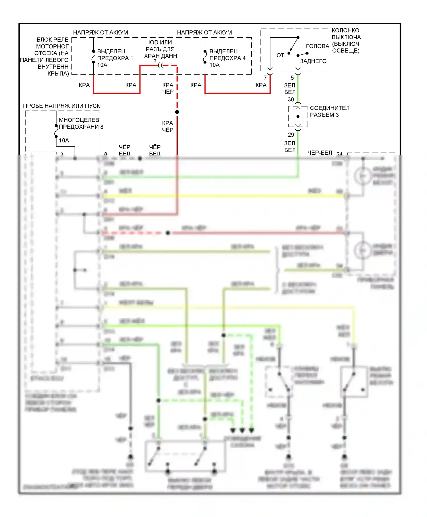 Montero Mitsubishi III (1999-2006): Электросхема помощников водителя 