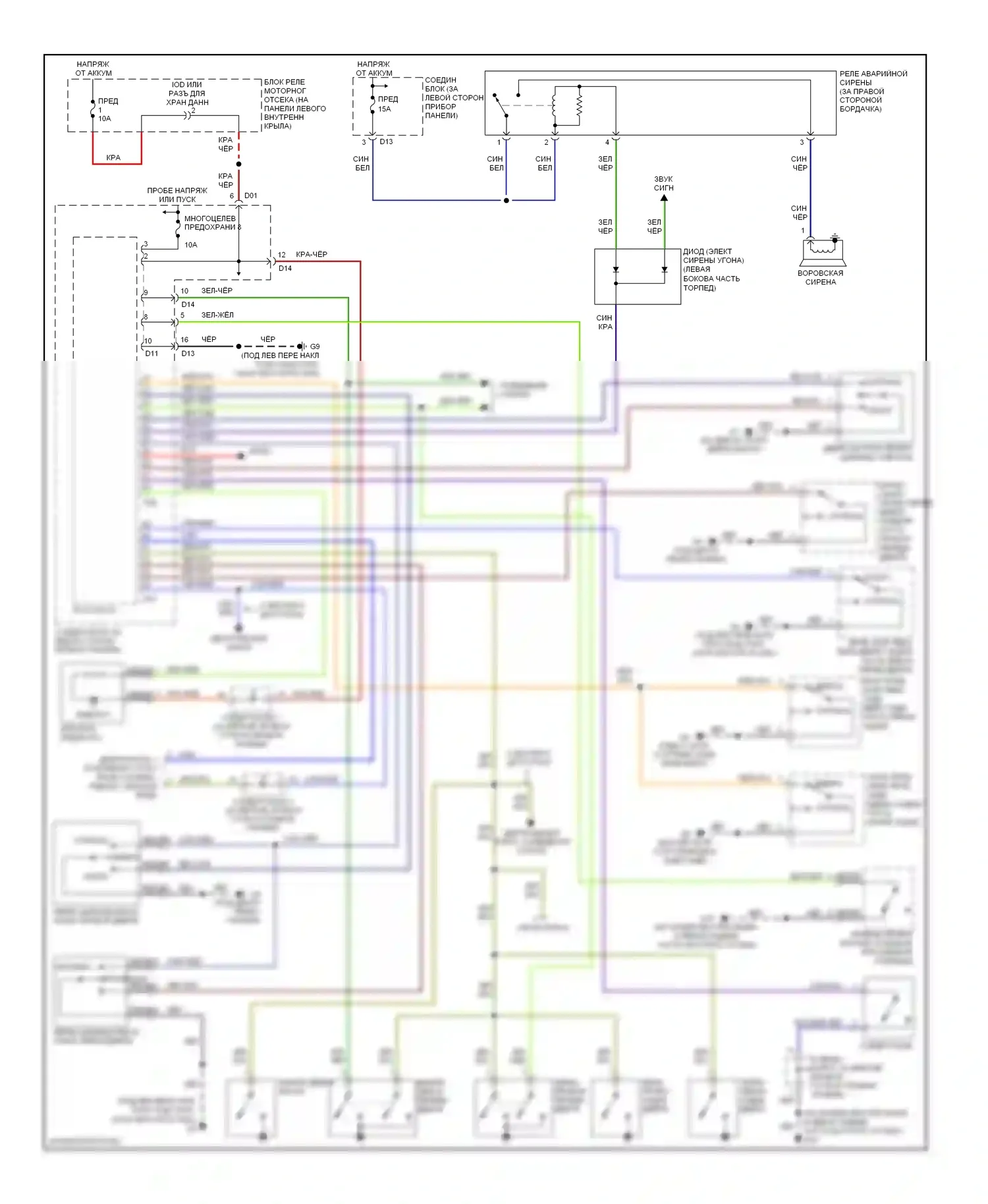 Montero Mitsubishi III (1999-2006): Электросхема защиты от взлома 