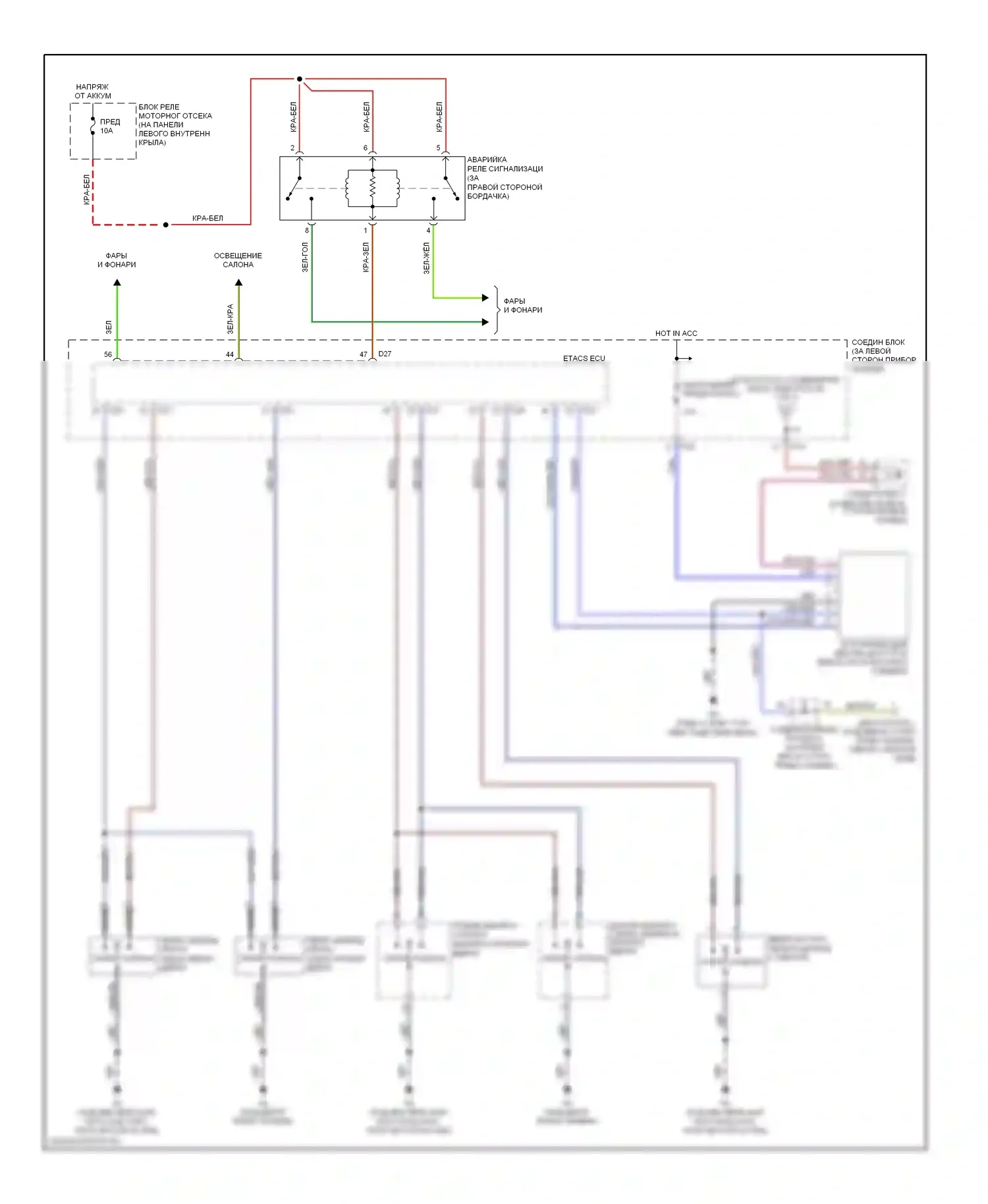 Montero Mitsubishi III (1999-2006): Электросхема центрального замка, с бесключевым доступом (2 из 2) 
