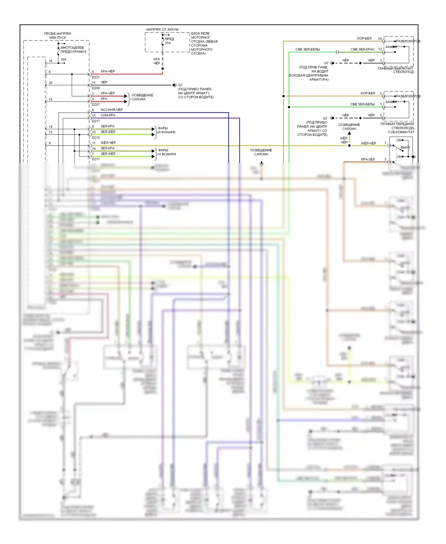 Montero Mitsubishi III (1999-2006): Электросхема центрального замка 