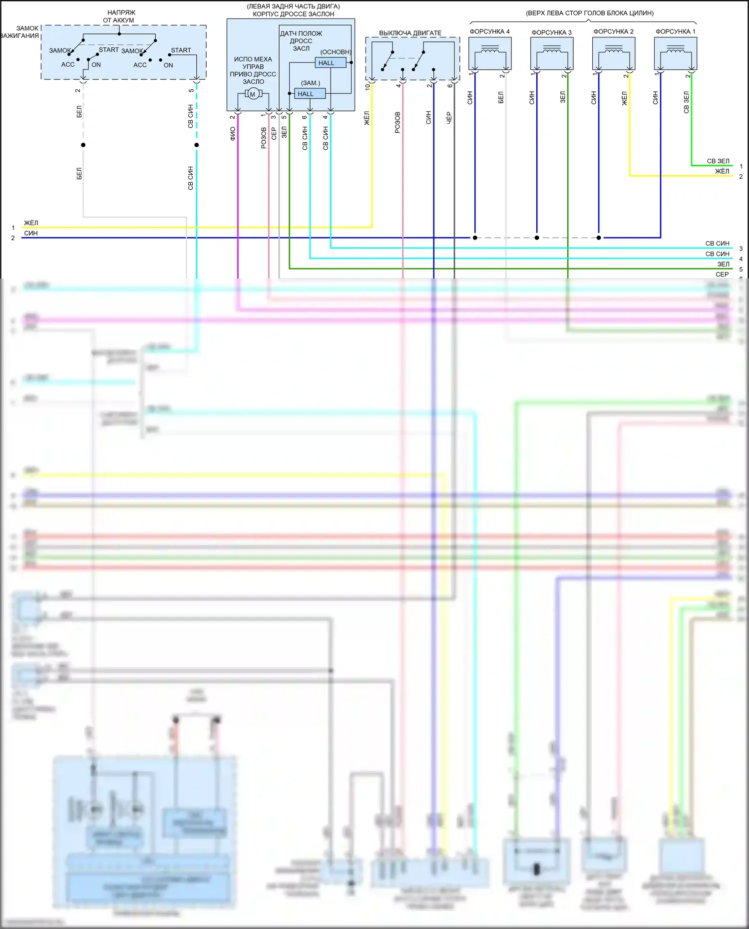 Outlander Sport Mitsubishi I рестайлинг 2 (2015-2019): Электросхема двигателя 2.0l (3 из 4) 