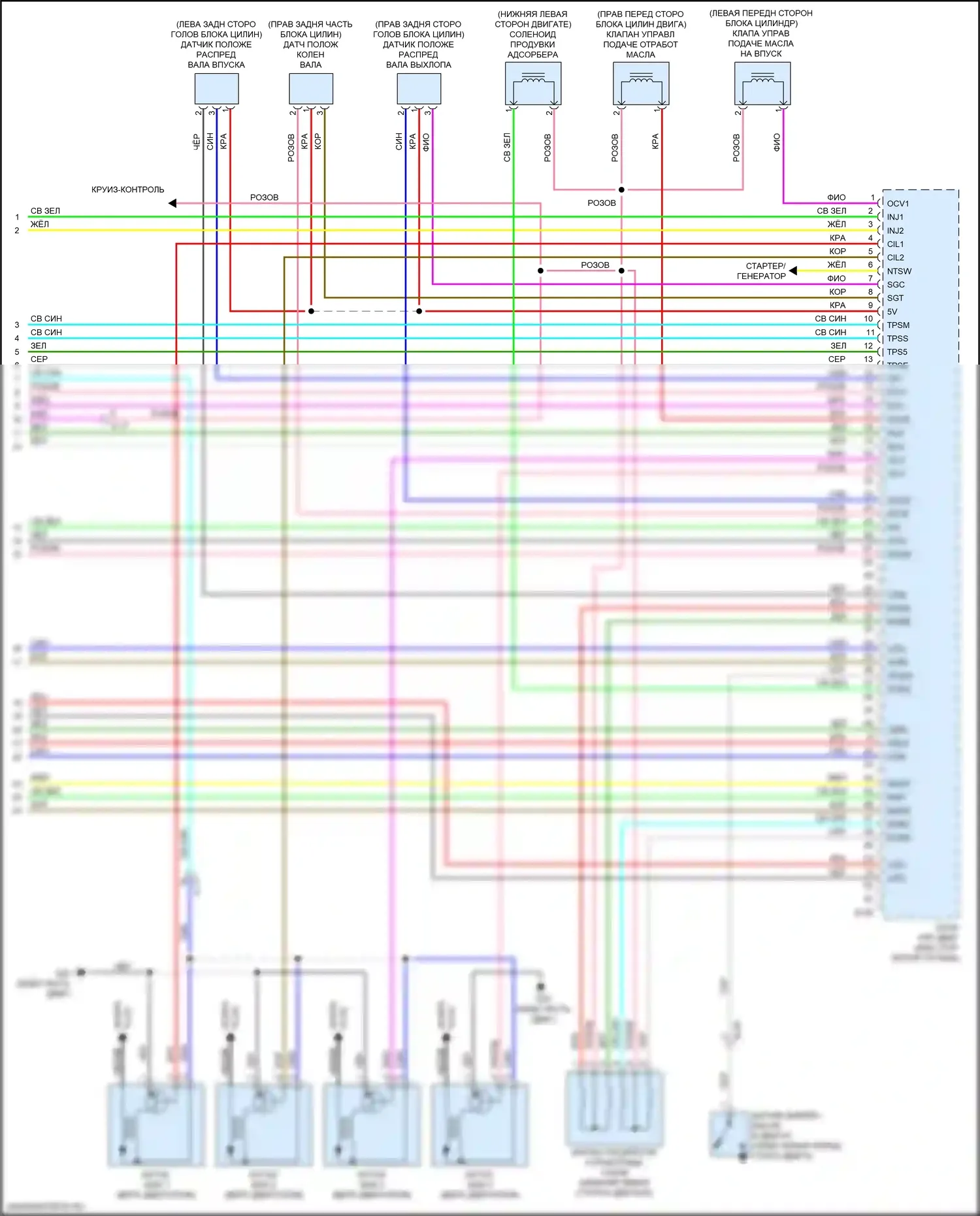 Outlander Sport Mitsubishi I рестайлинг 2 (2015-2019): Электросхема двигателя 2.0l (4 из 4) 