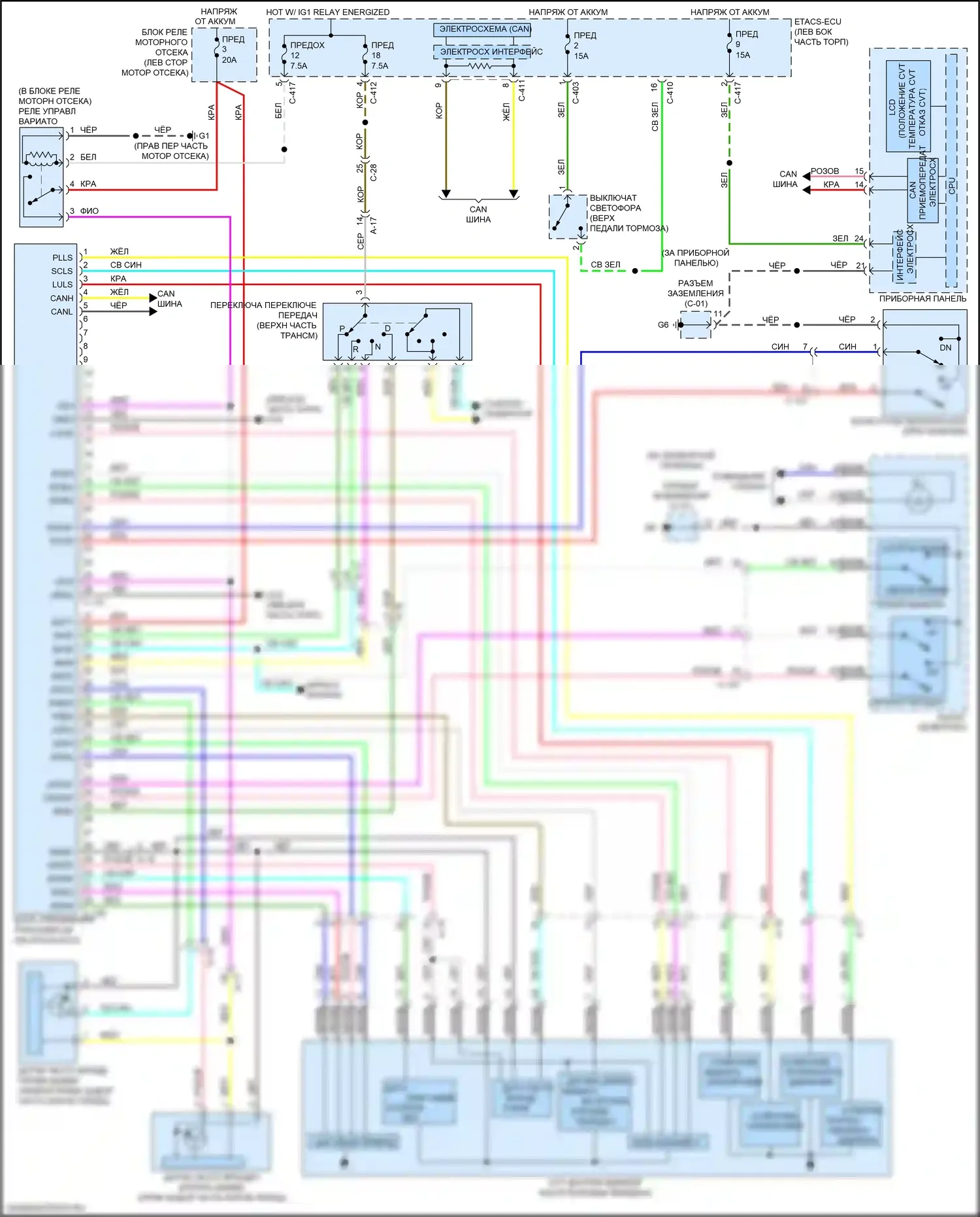 Outlander Sport Mitsubishi I рестайлинг 2 (2015-2019): 2.4l, электросхема автоматической коробки передач 