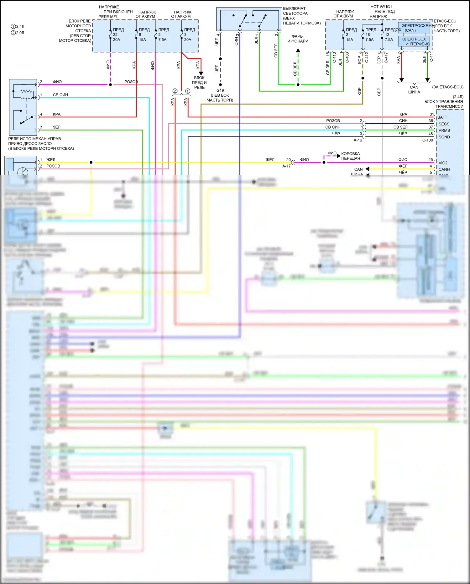 Outlander Sport Mitsubishi I рестайлинг 2 (2015-2019): Электросхема круиз-контроля (1 из 2) 