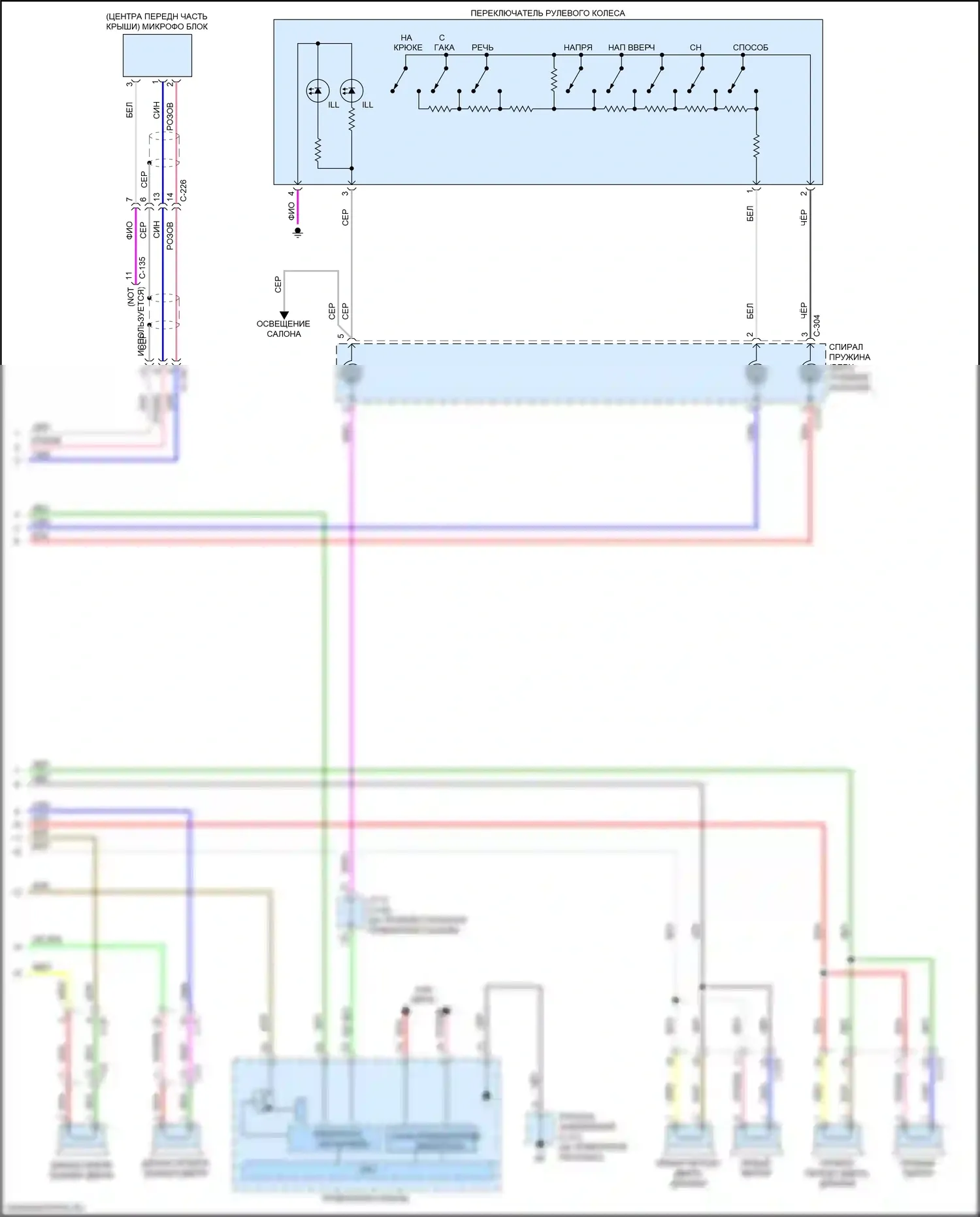 Outlander Sport Mitsubishi I рестайлинг 2 (2015-2019): Электросхема магнитолы, без системы мультисвязи, без усилителя (2 из 2) 
