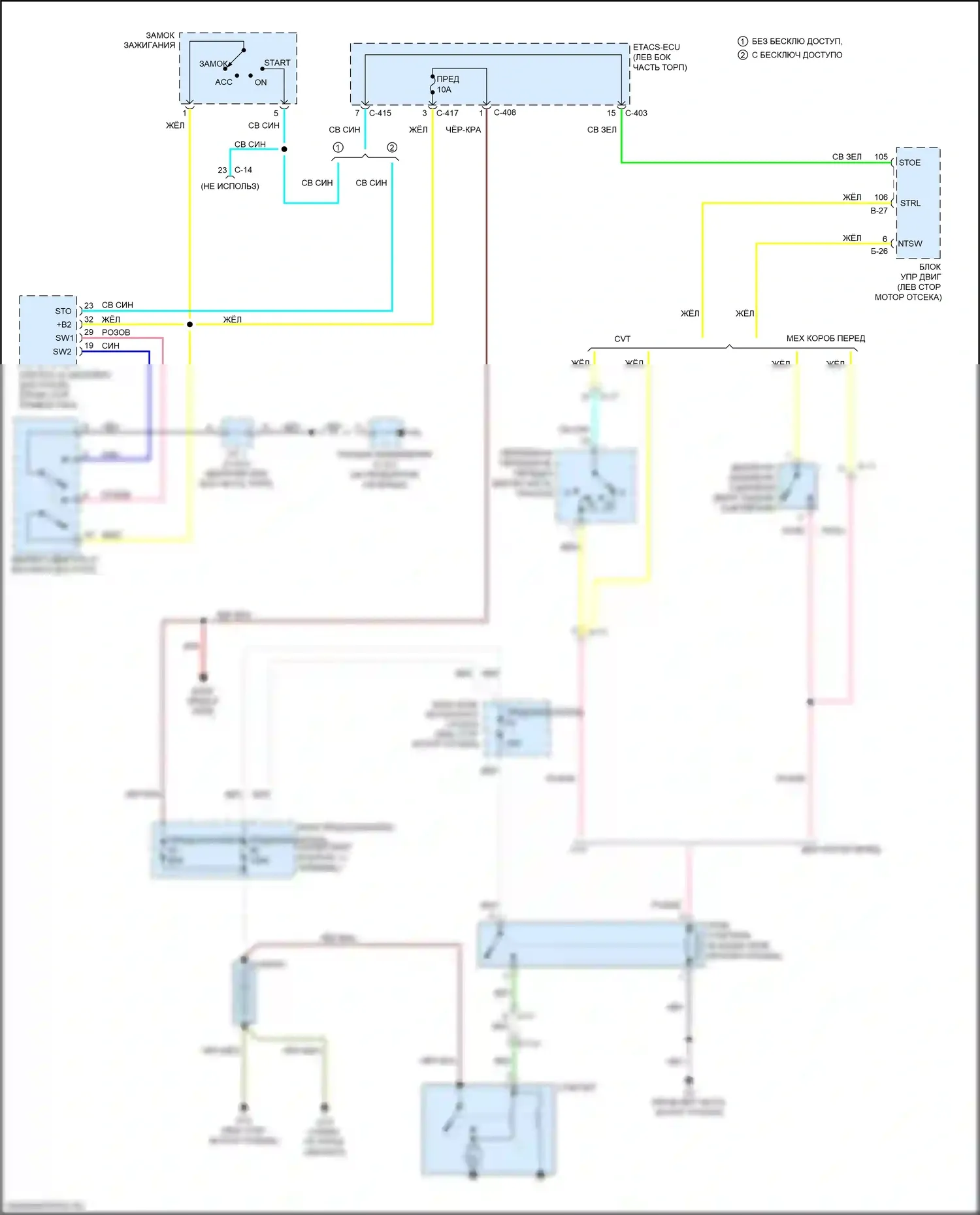 Outlander Sport Mitsubishi I рестайлинг 2 (2015-2019): Электросхема стартера 