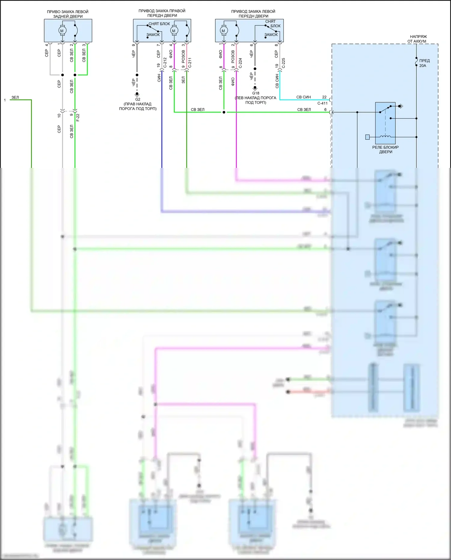 Outlander Sport Mitsubishi I рестайлинг 2 (2015-2019): Электросхема центрального замка, с запуском одним нажатием (4 из 4) 