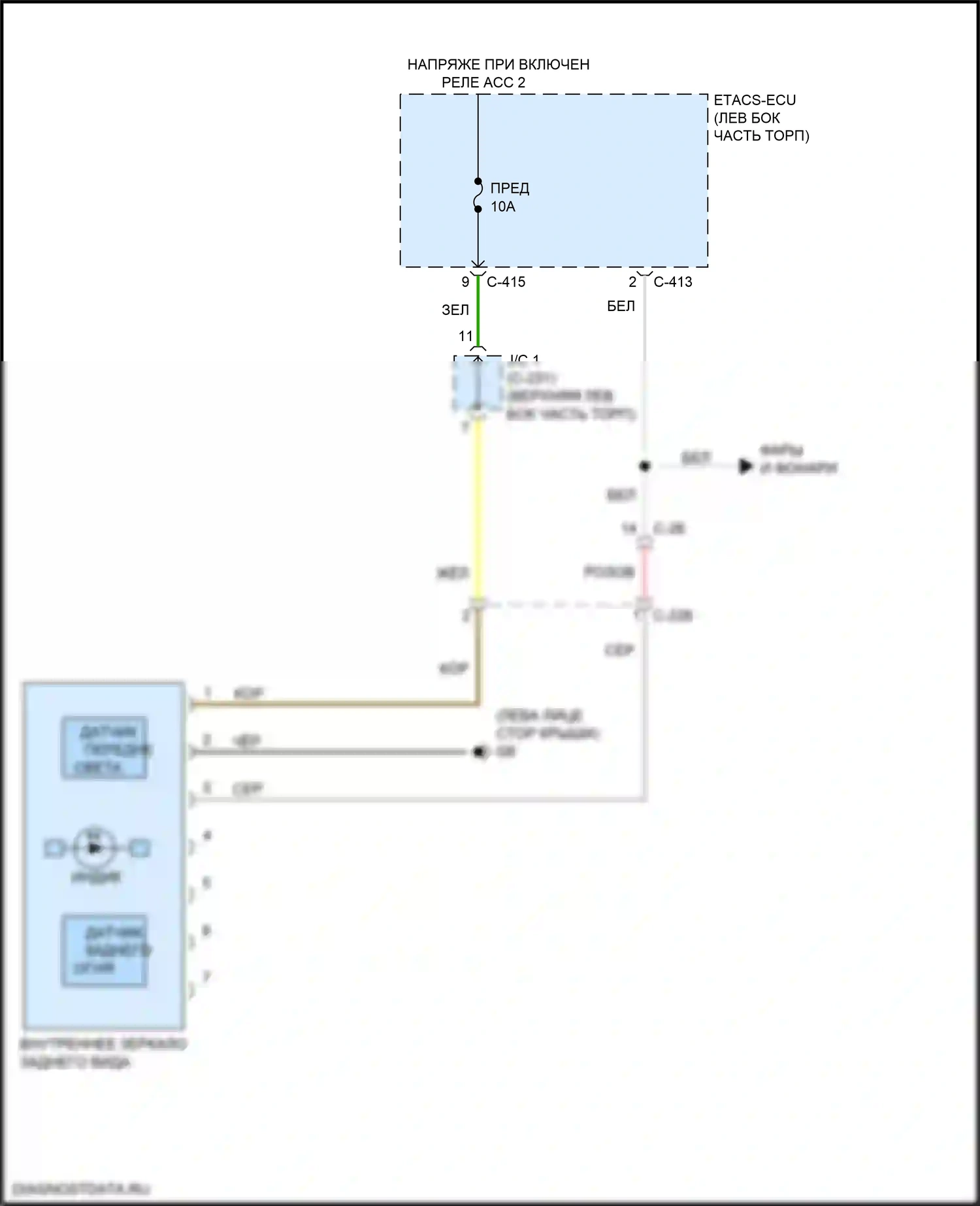 Outlander Sport Mitsubishi I рестайлинг 2 (2015-2019): Автоматическая электросхема дневного/ночного зеркала, без универсального открывателя гаражных дверей 