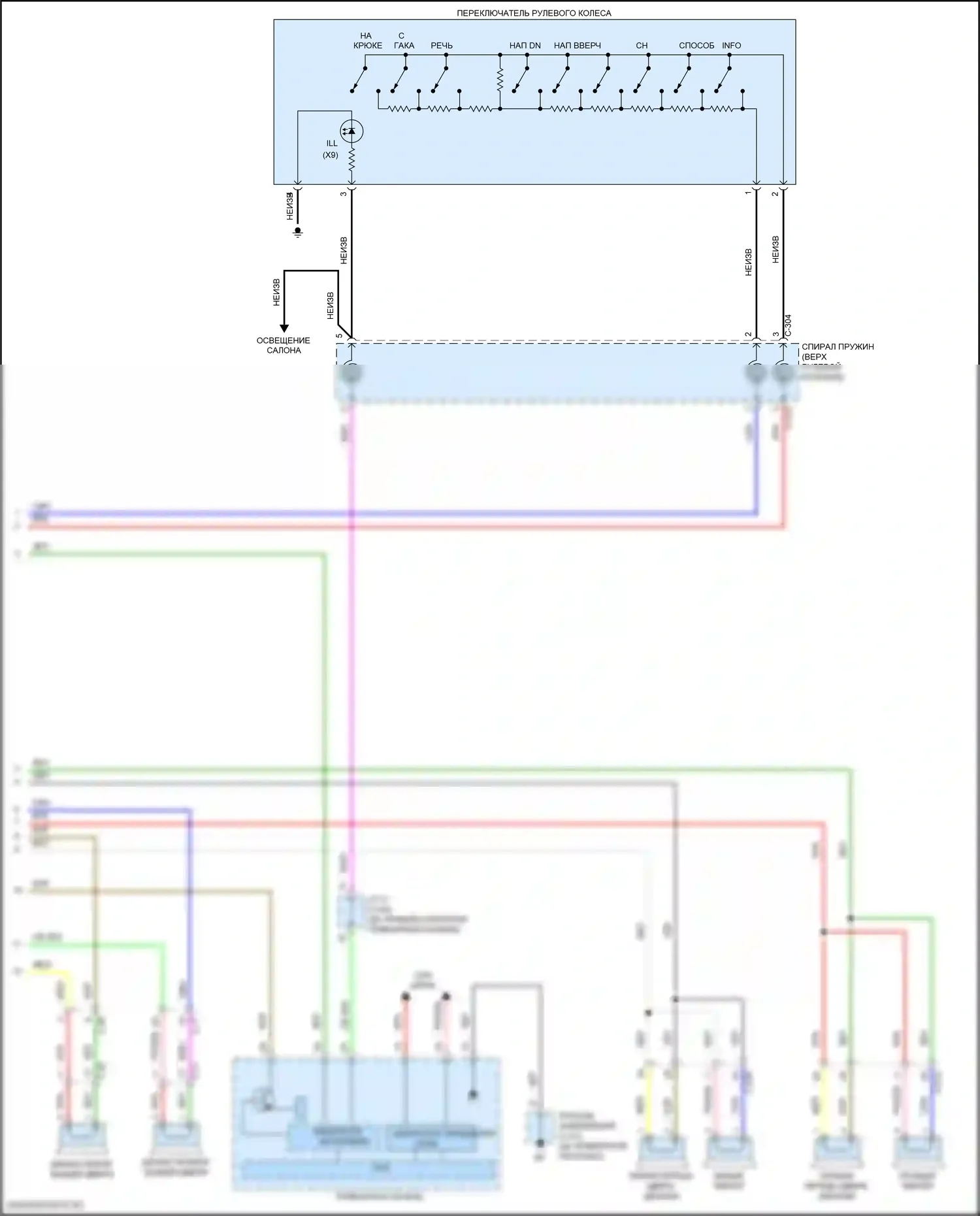 Outlander Sport Mitsubishi I рестайлинг 3 (2019-2024): Электросхема основной магнитолы (2 из 2) 