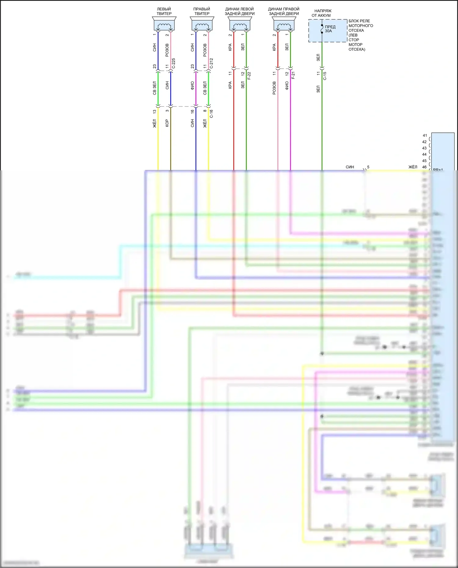Outlander Sport Mitsubishi I рестайлинг 3 (2019-2024): Смартфон ссылка дисплей аудио электросхема, с усилителем (3 из 3) 