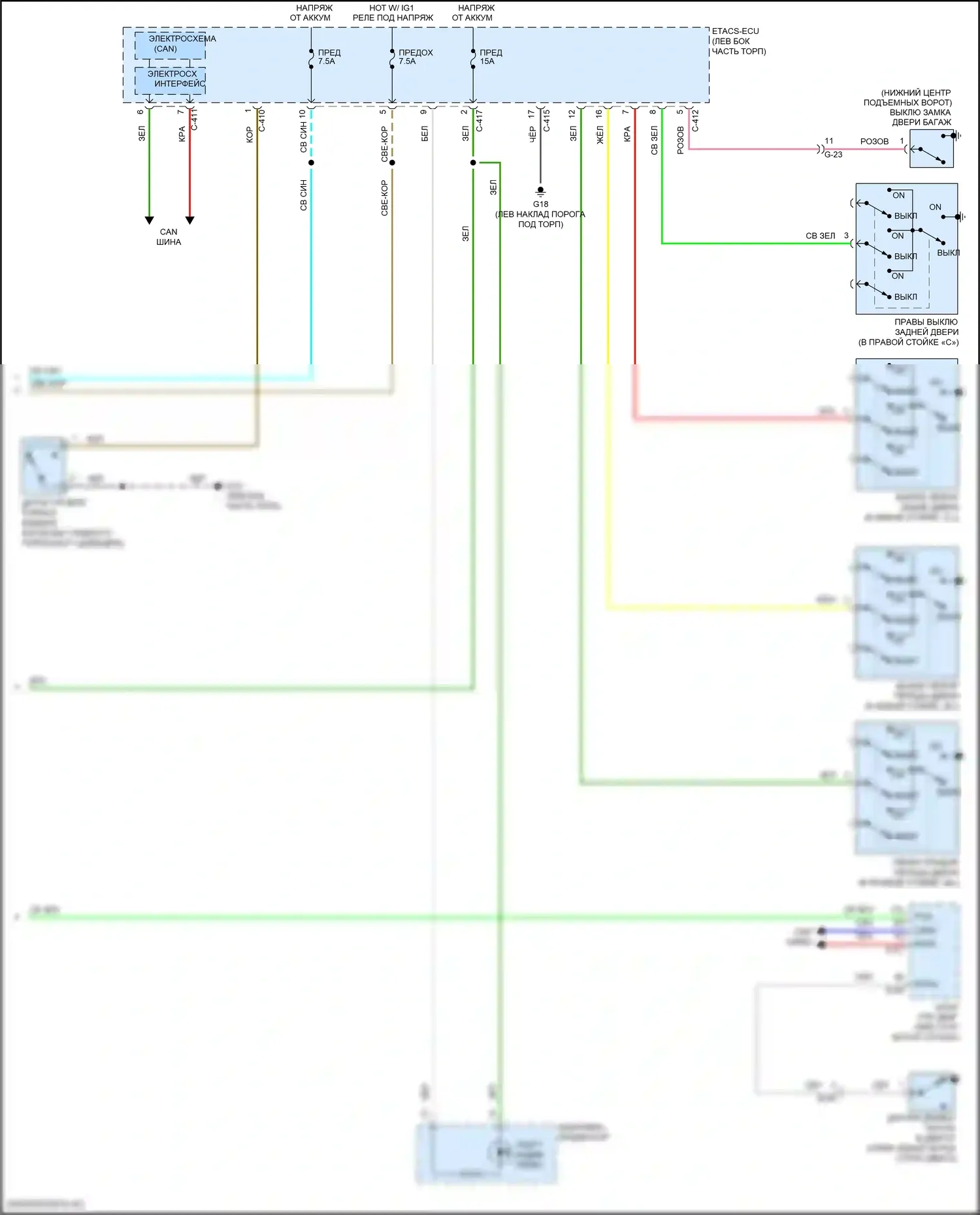 Outlander Sport Mitsubishi I рестайлинг 3 (2019-2024): Электросхема приборной панели (2 из 2) 