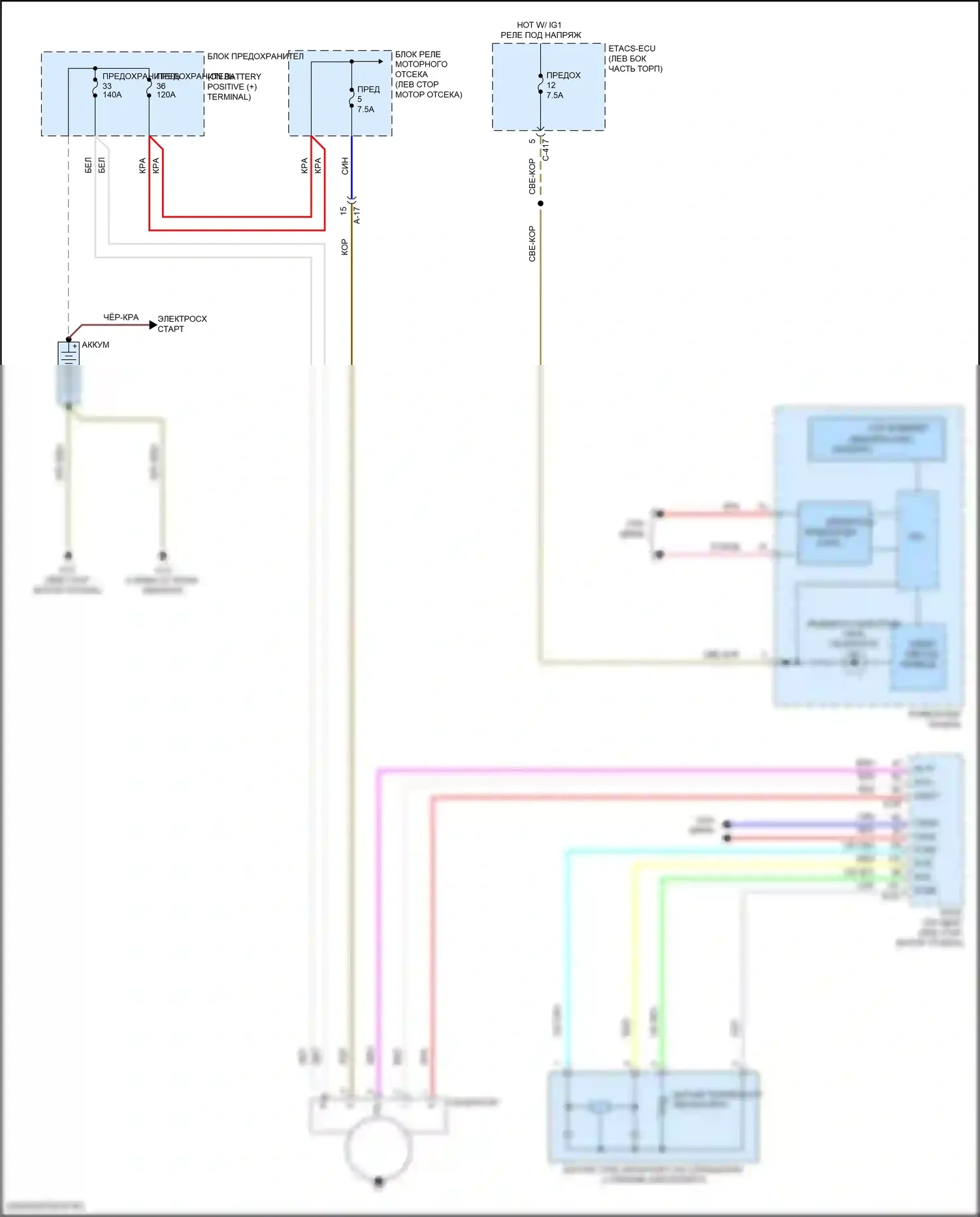 Outlander Sport Mitsubishi I рестайлинг 3 (2019-2024): Электросхема генератора 
