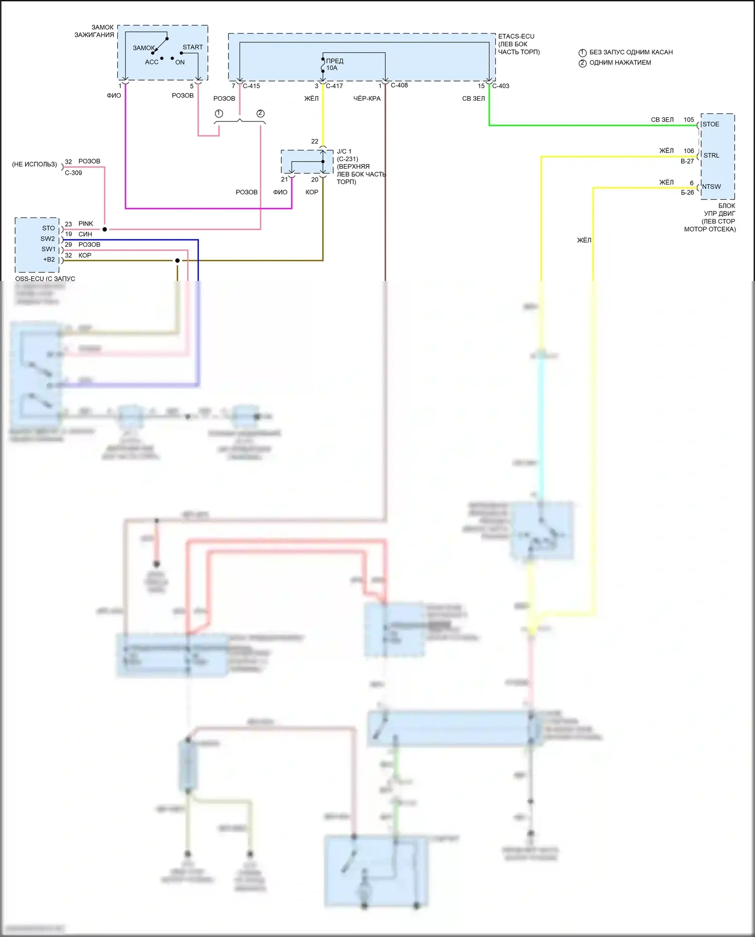 Outlander Sport Mitsubishi I рестайлинг 3 (2019-2024): Электросхема стартера 
