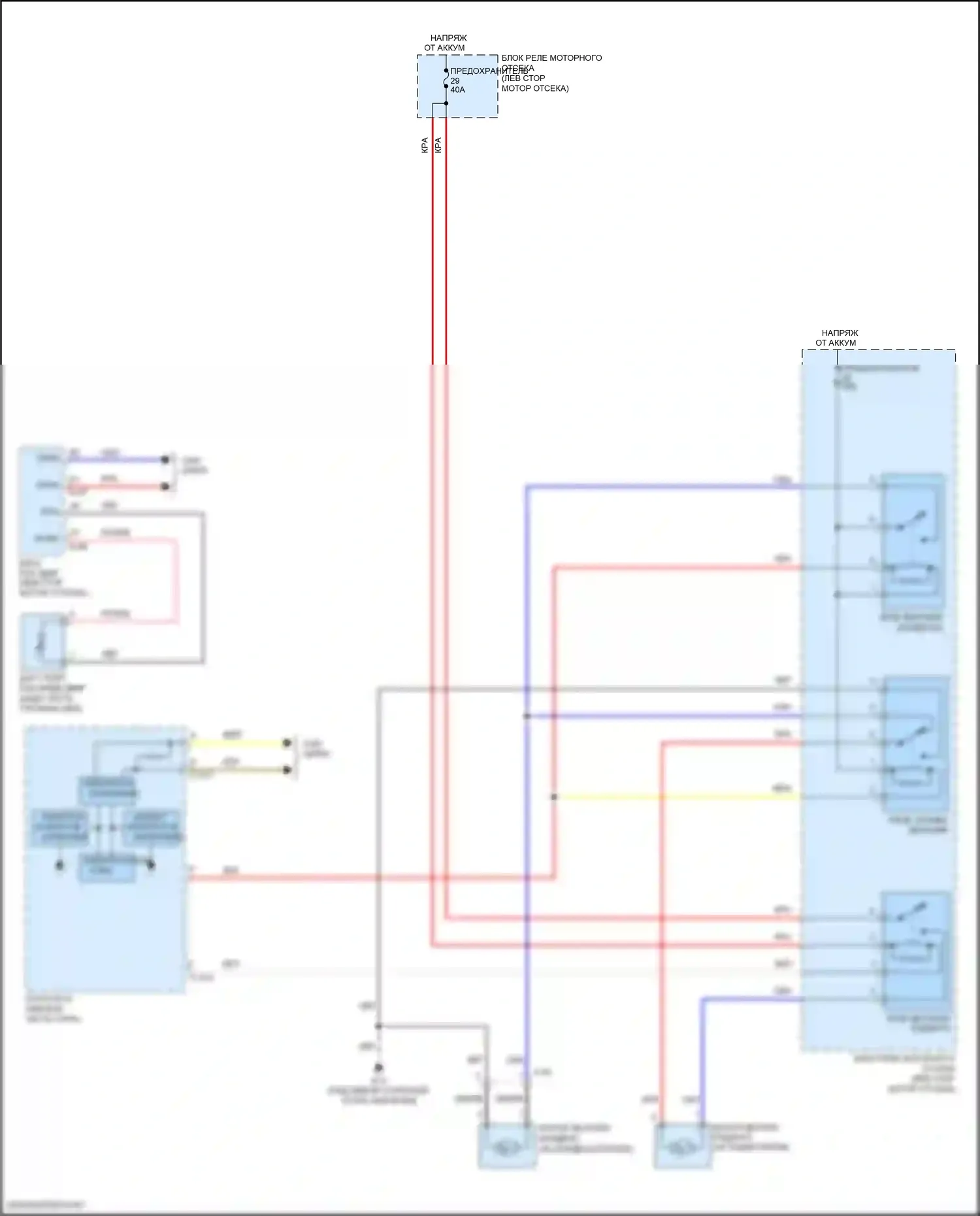 Outlander Sport Mitsubishi I рестайлинг 3 (2019-2024): Электросхема вентилятора охлаждения 