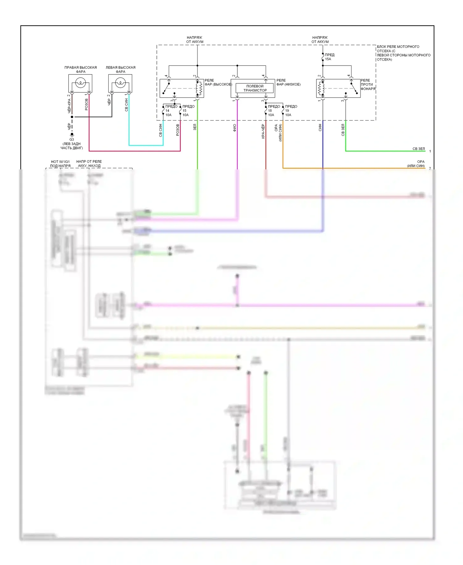 Outlander Mitsubishi I (2002-2009): Электросхема фар, без дрели (1 из 2) 
