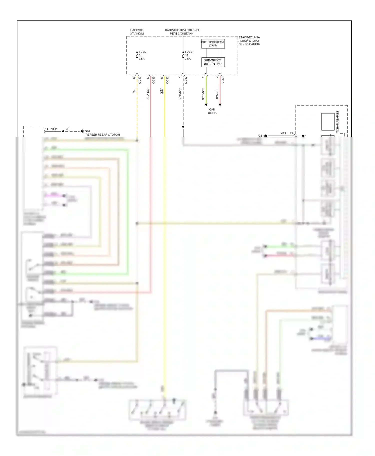 Outlander Mitsubishi I (2002-2009): Электросхема утора 