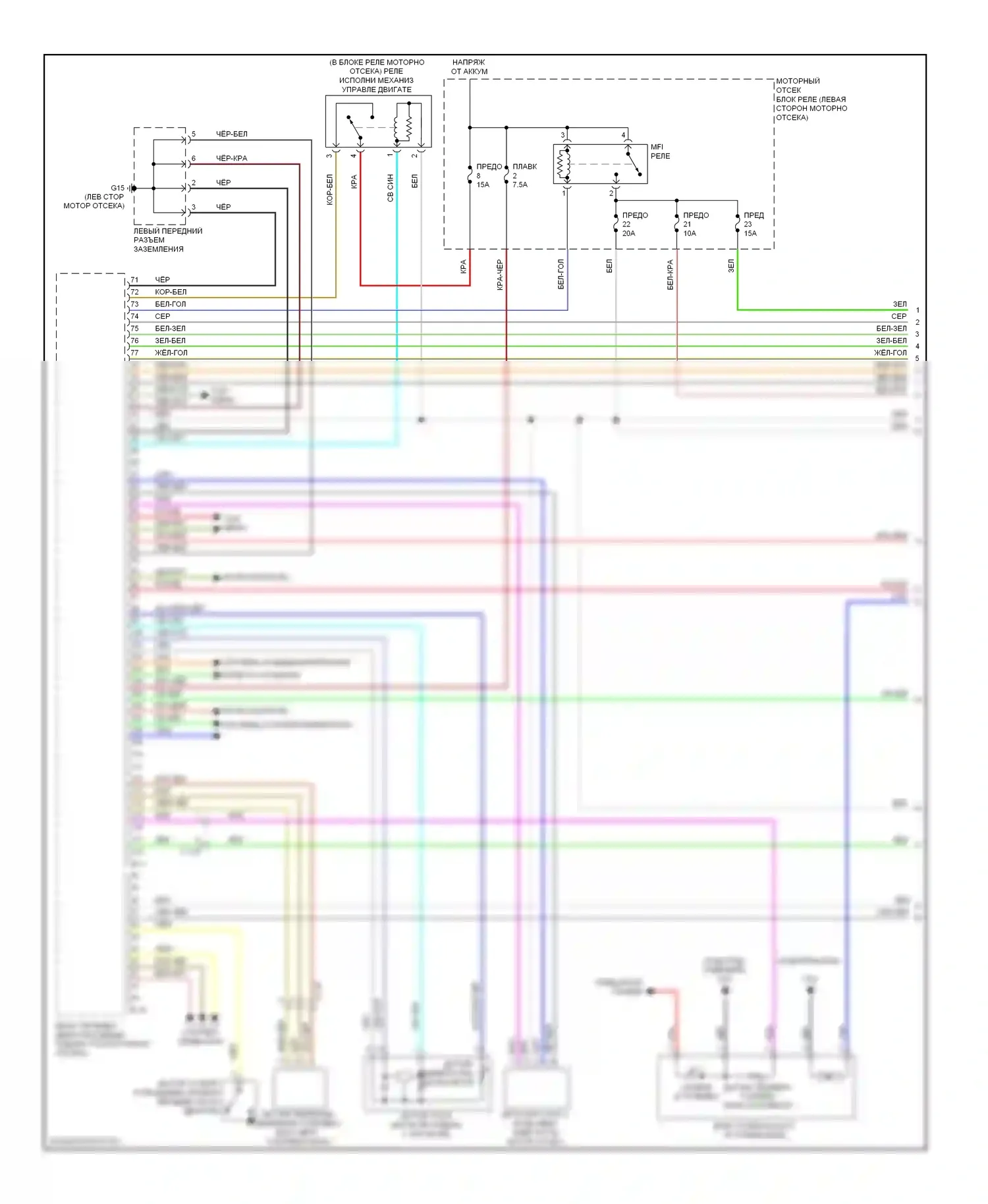 Outlander Mitsubishi II рестайлинг (2009-2013): Электросхема двигателя 2.4л (1 из 4) 