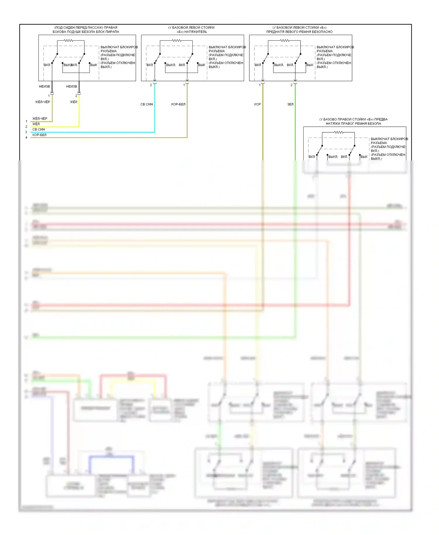 Outlander Mitsubishi II рестайлинг (2009-2013): Электросхема подушек безопасности (2 из 4) 