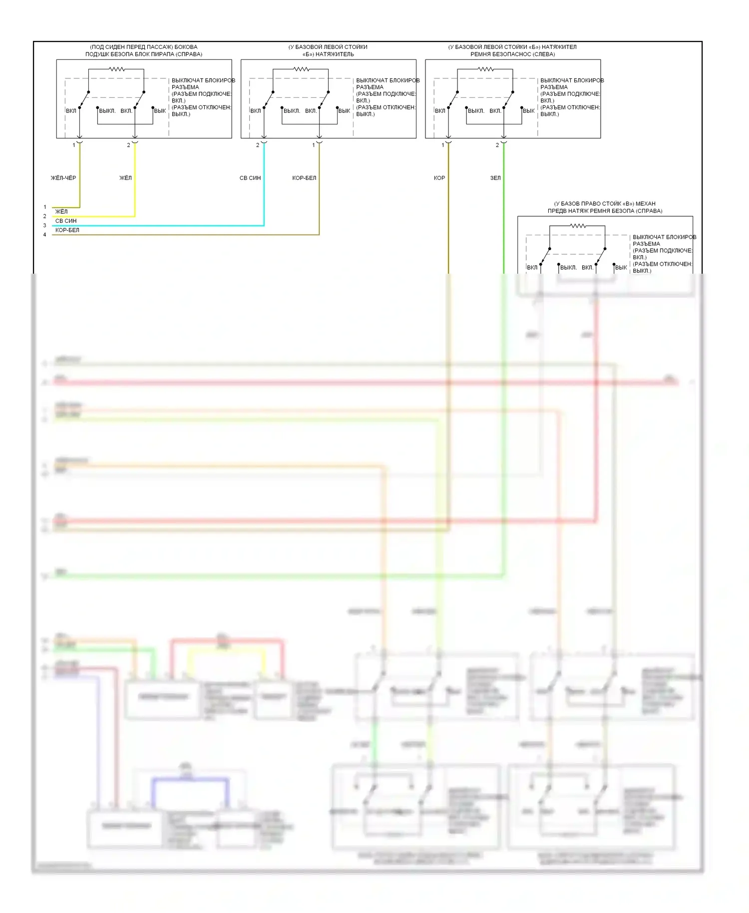 Outlander Mitsubishi II (2005-2009): Электросхема подушек безопасности (2 из 4) 
